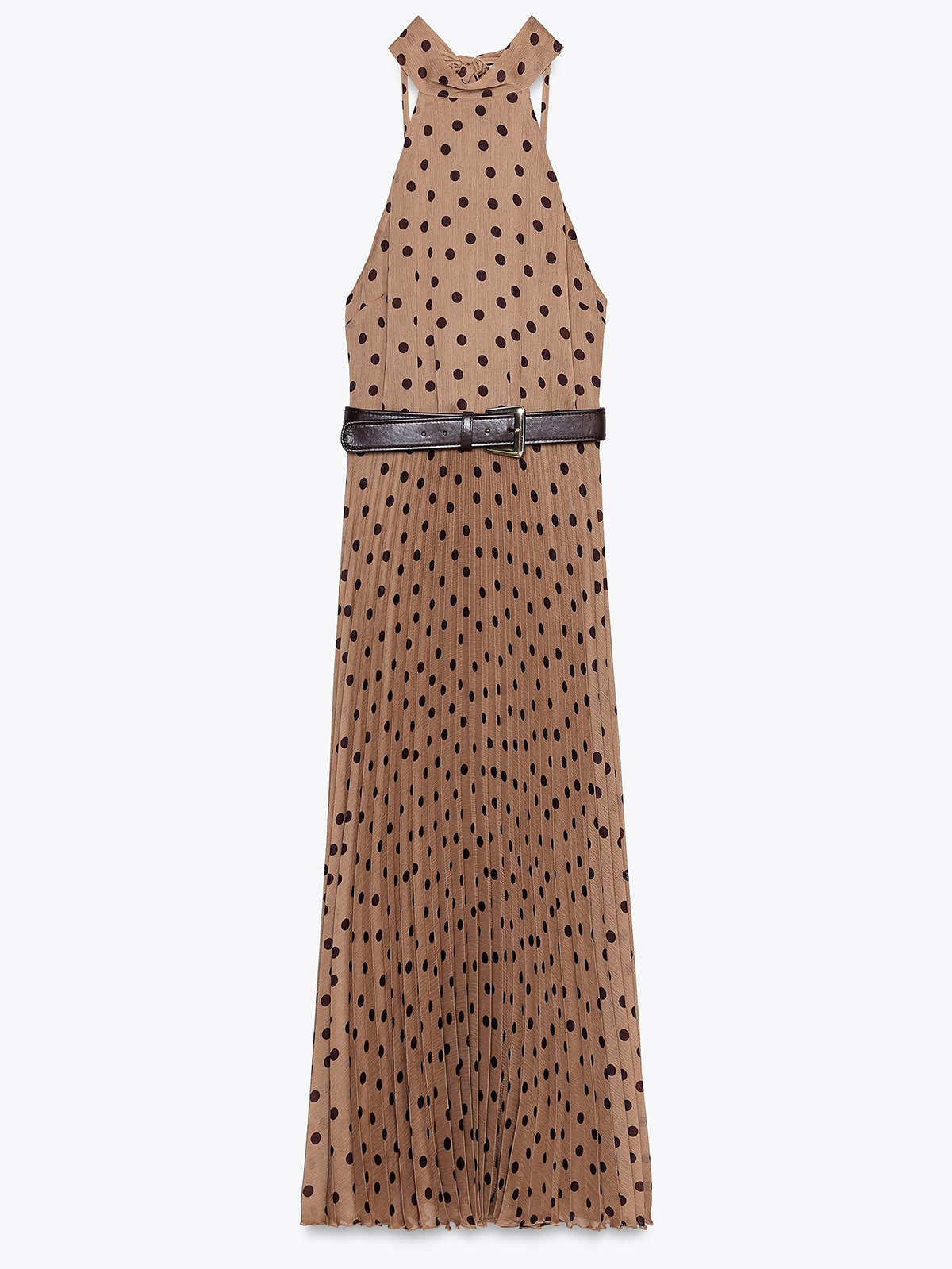 Polka Dot Midi Dress With Belt