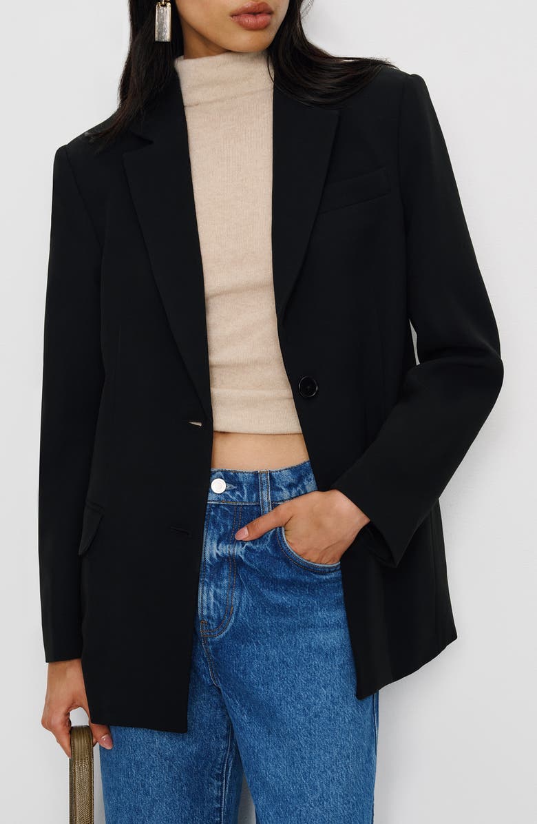 James Relaxed One-Button Crepe Blazer