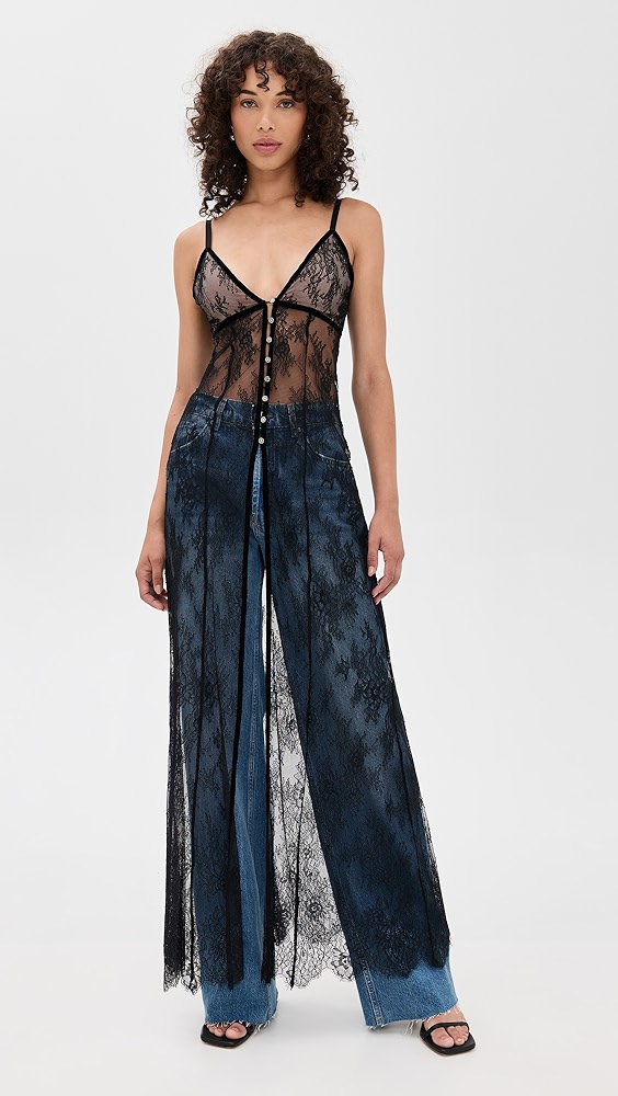 Alice + Olivia Melodie Lace Maxi Top