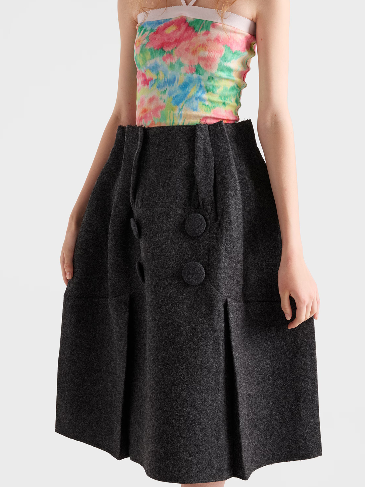 Shetland Wool Midi Skirt