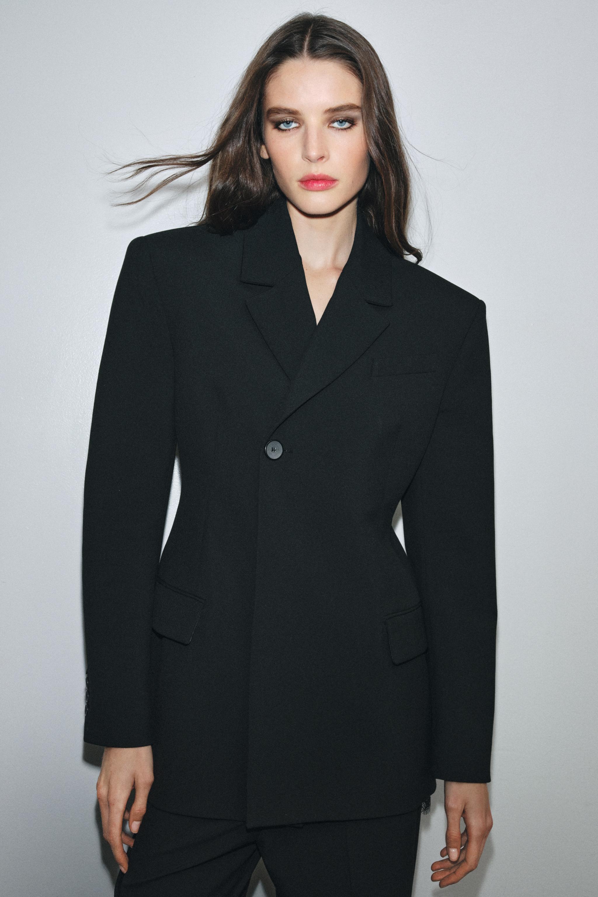 Zw Collection Fitted Button Blazer