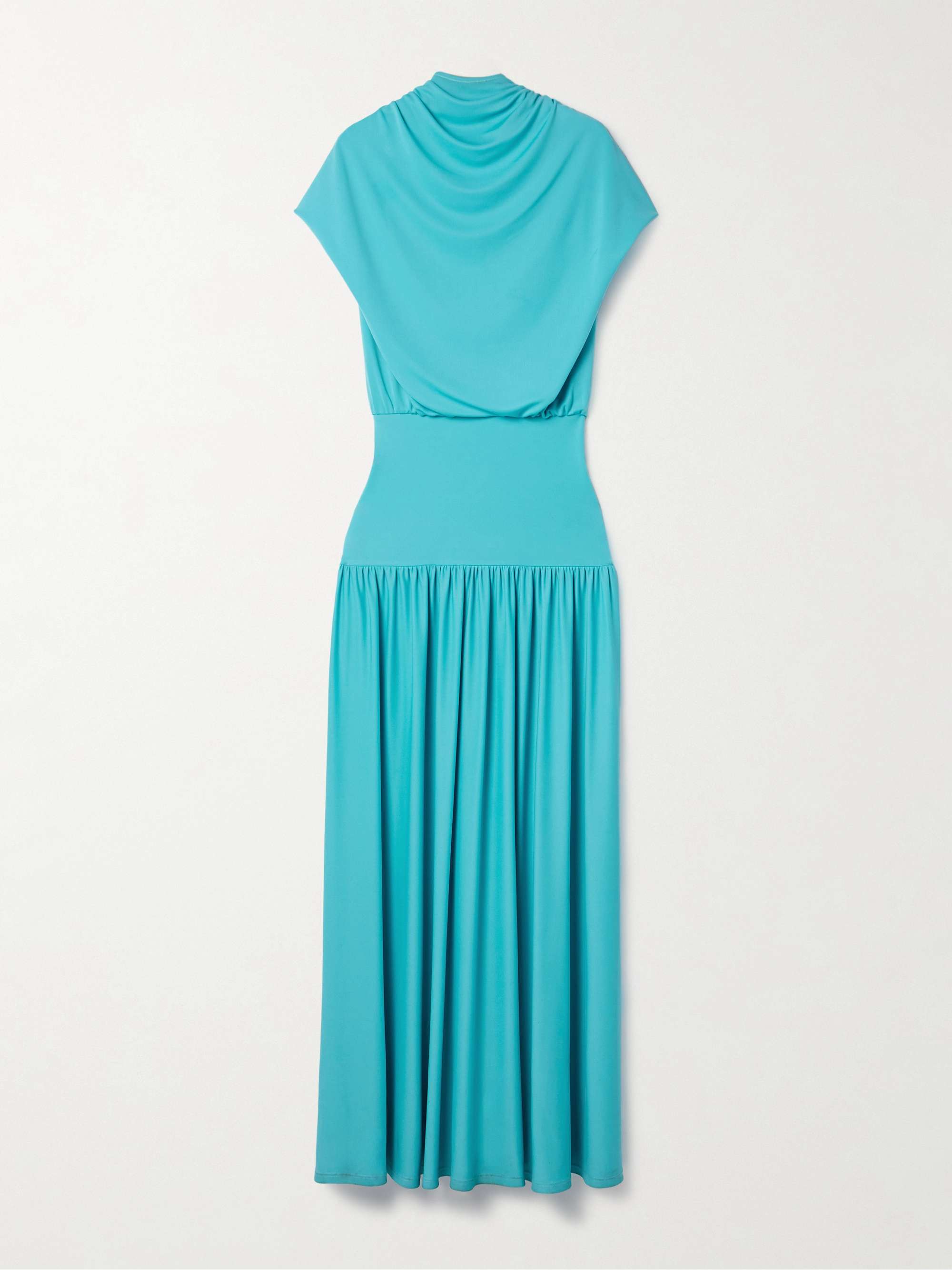 Victoria Draped Stretch-Jersey Maxi Dress
