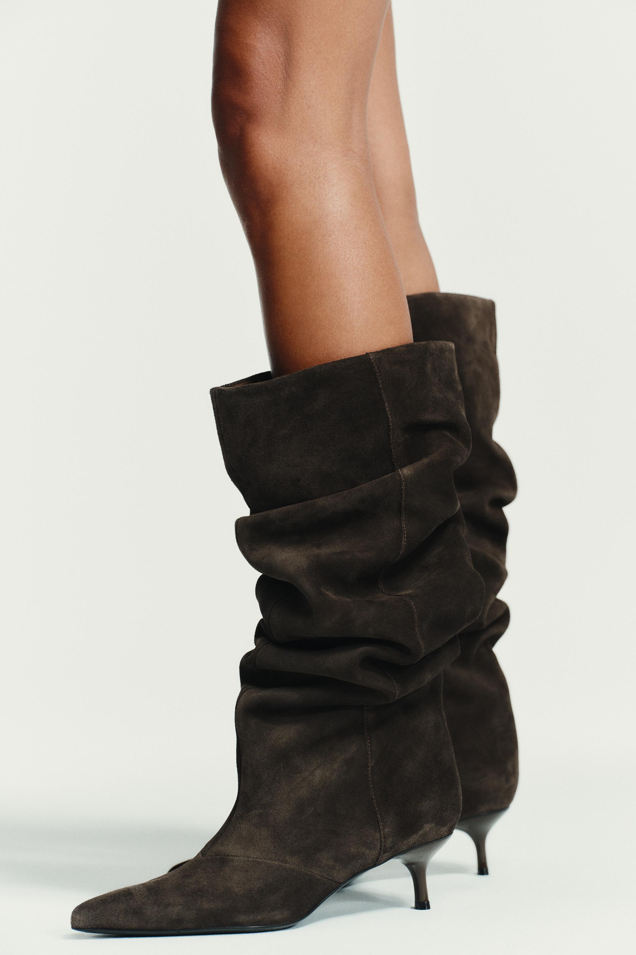 Suede Kitten Heel Boot