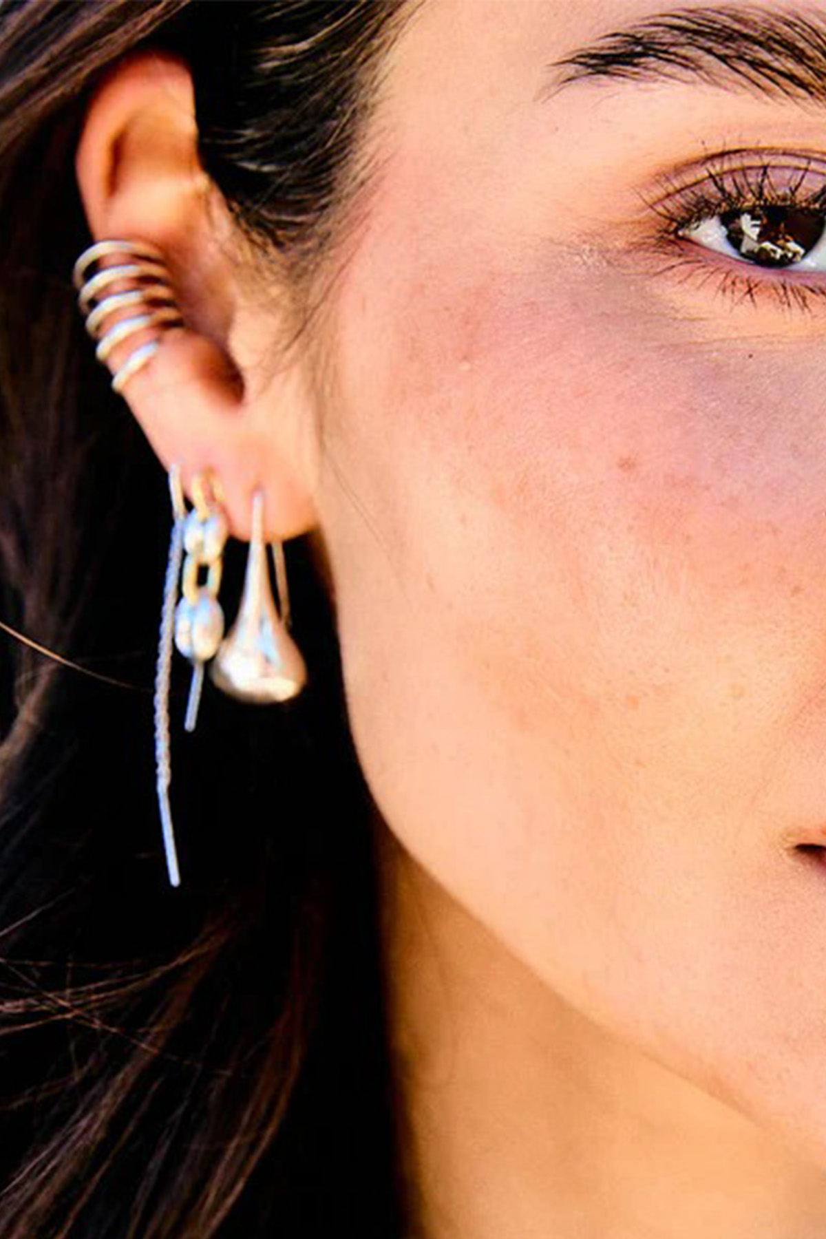 Sterling Silver Five Row Ear Cuff