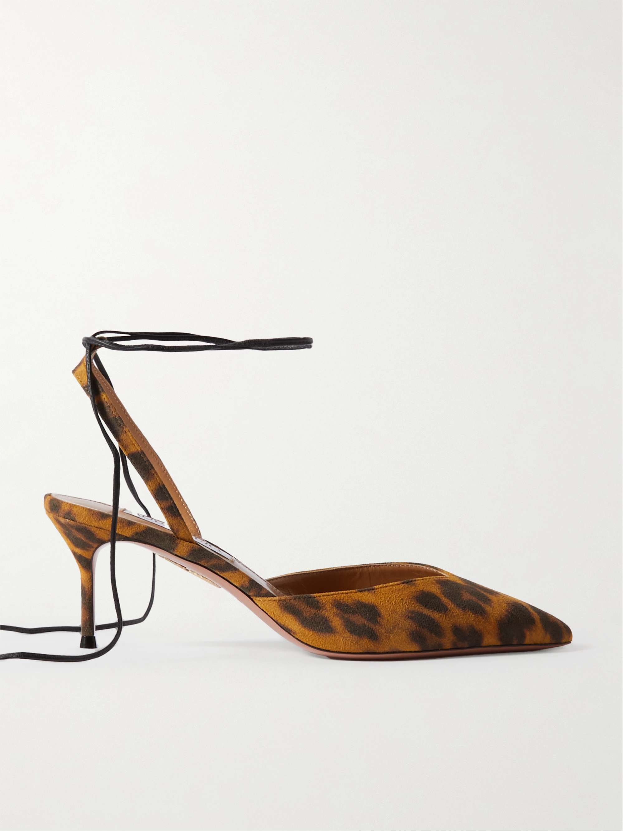 Beyond Leather-Trimmed Leopard-Print Suede Pumps