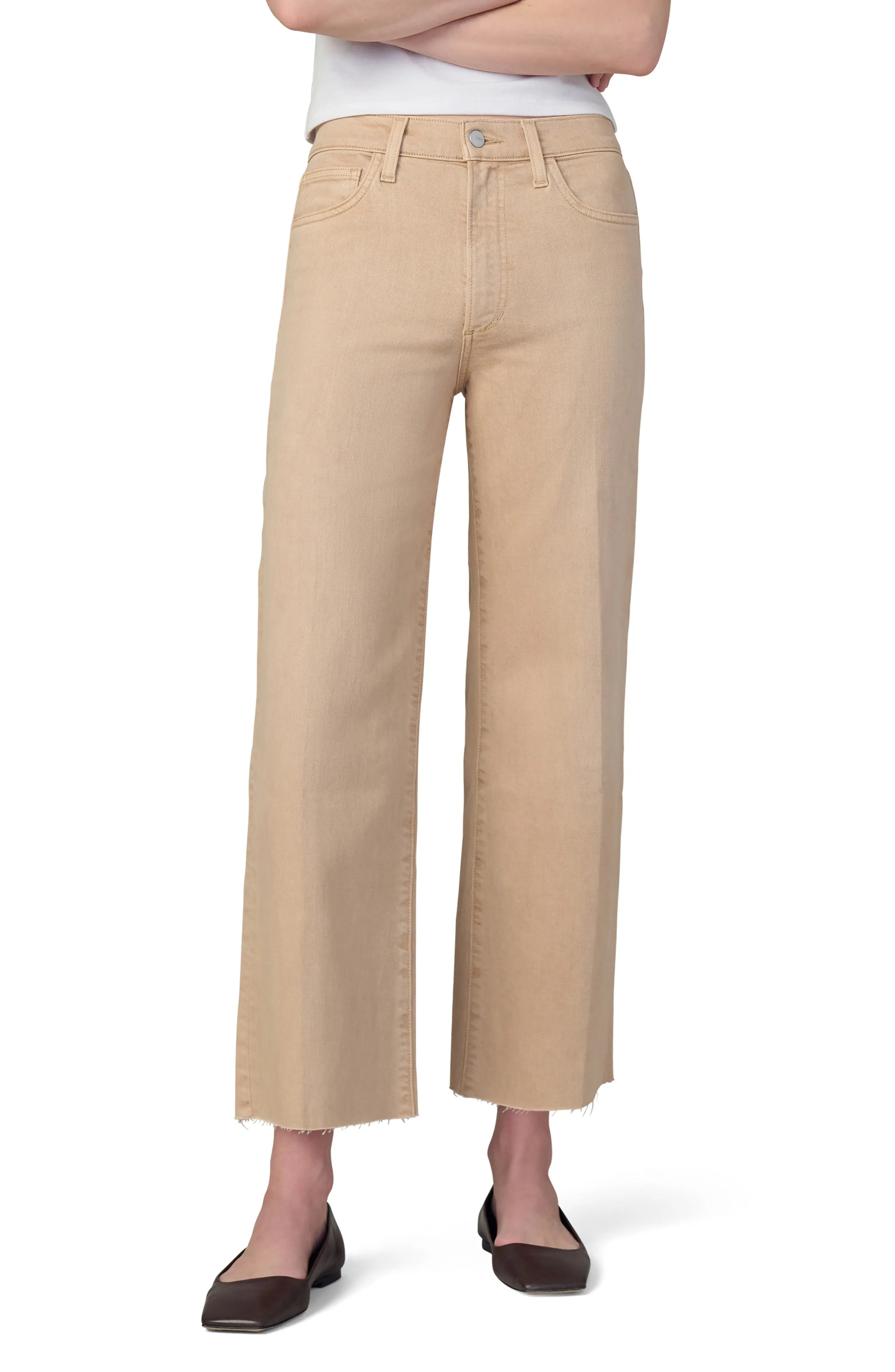 The Blake Raw Hem High Waist Ankle Wide Leg Jeans