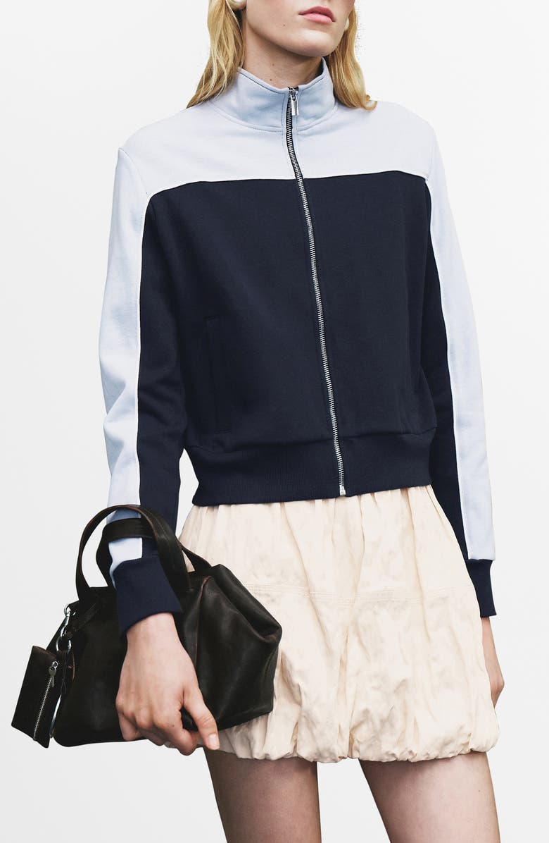 Two-Tone Zip Front Jacket