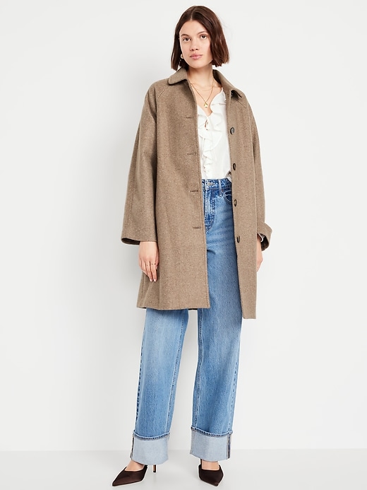 Button-Front Mac Coat