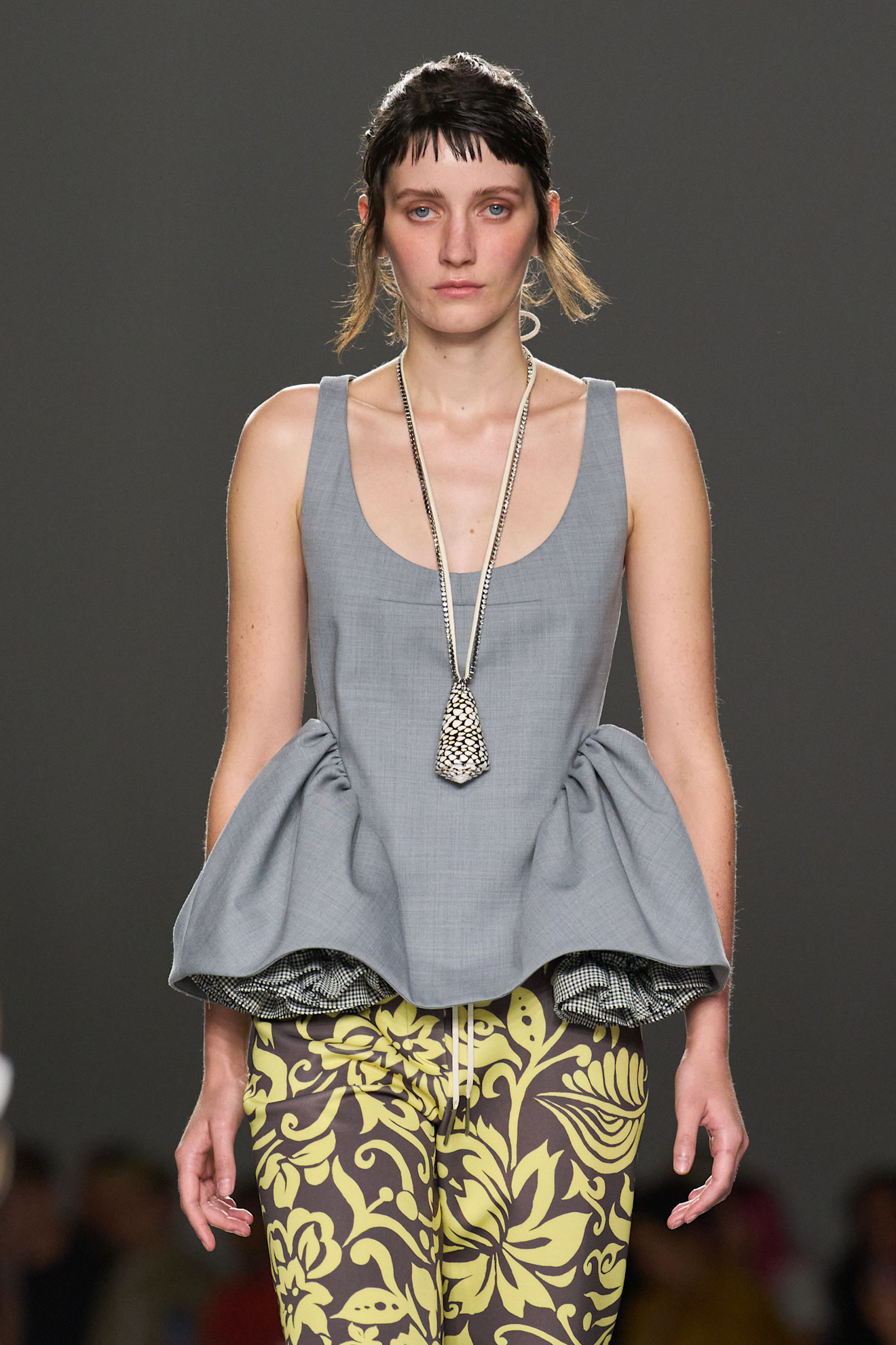 Model on the Dries Van Noten spring/summer 2026 runway.