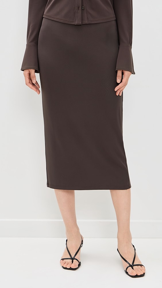 Good American Matte Jersey Midi Pencil Skirt