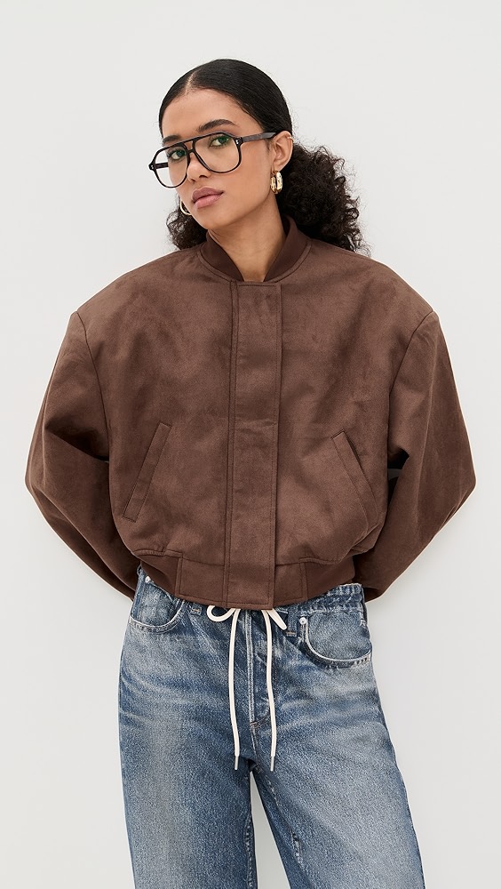 Lioness Legacy Faux Suede Bomber Jacket