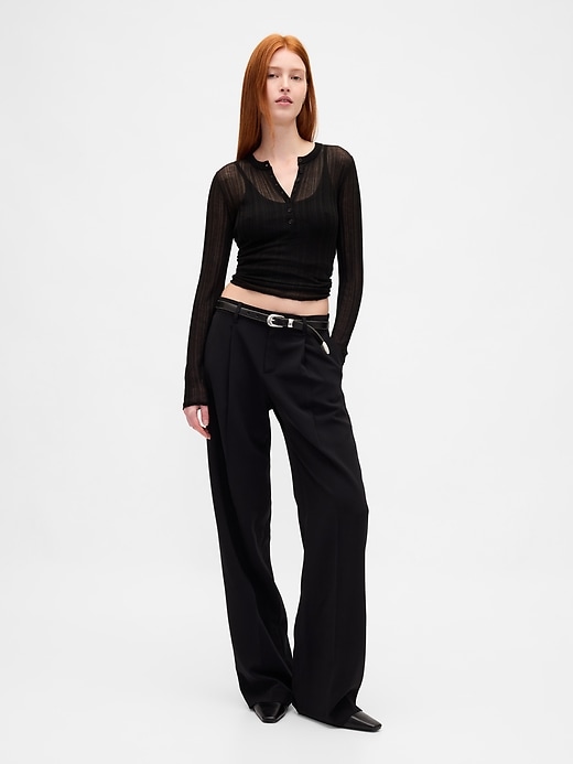 365 Low Rise Pleated Wide-Leg Trousers