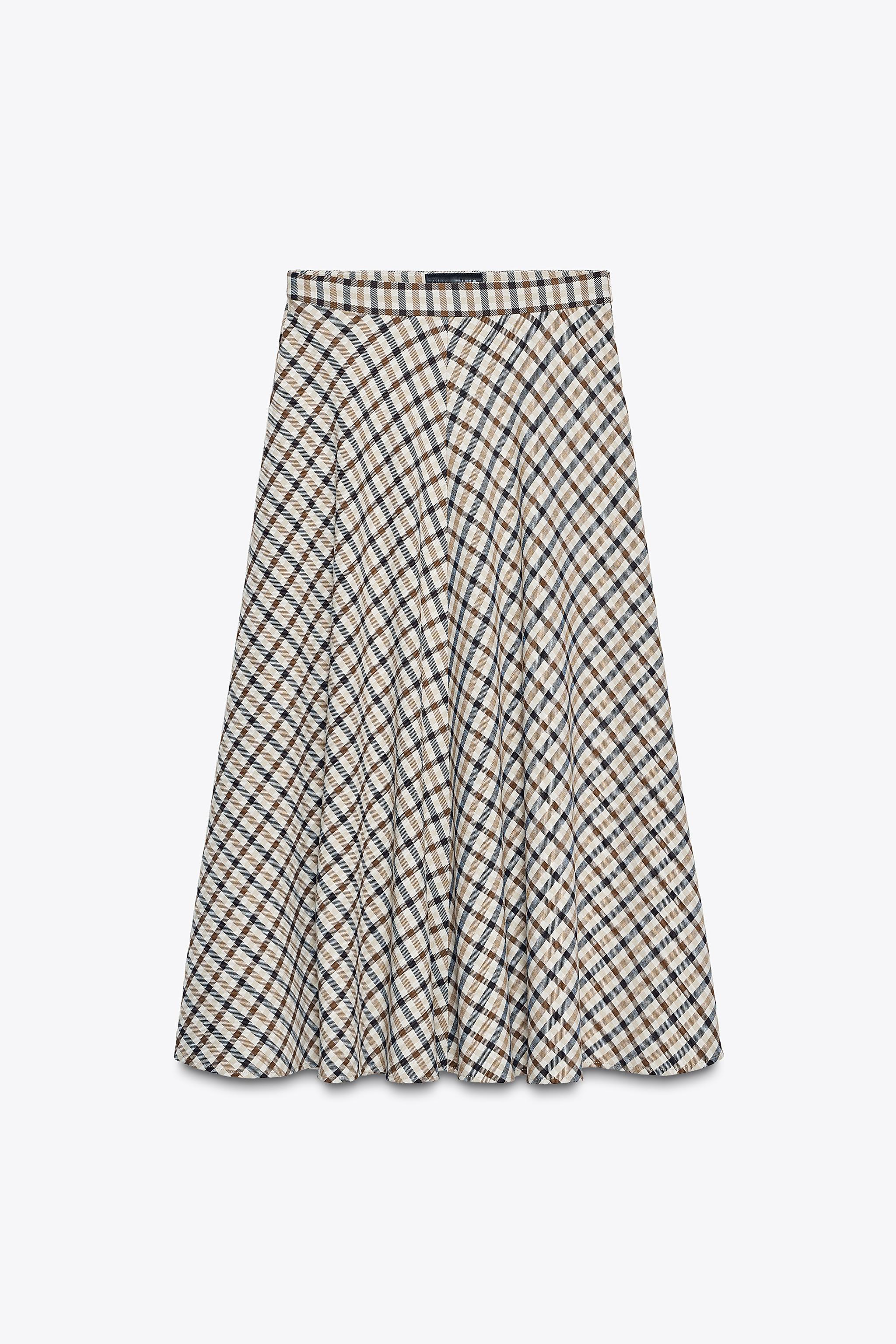 Plaid Cape Skirt Zw Collection