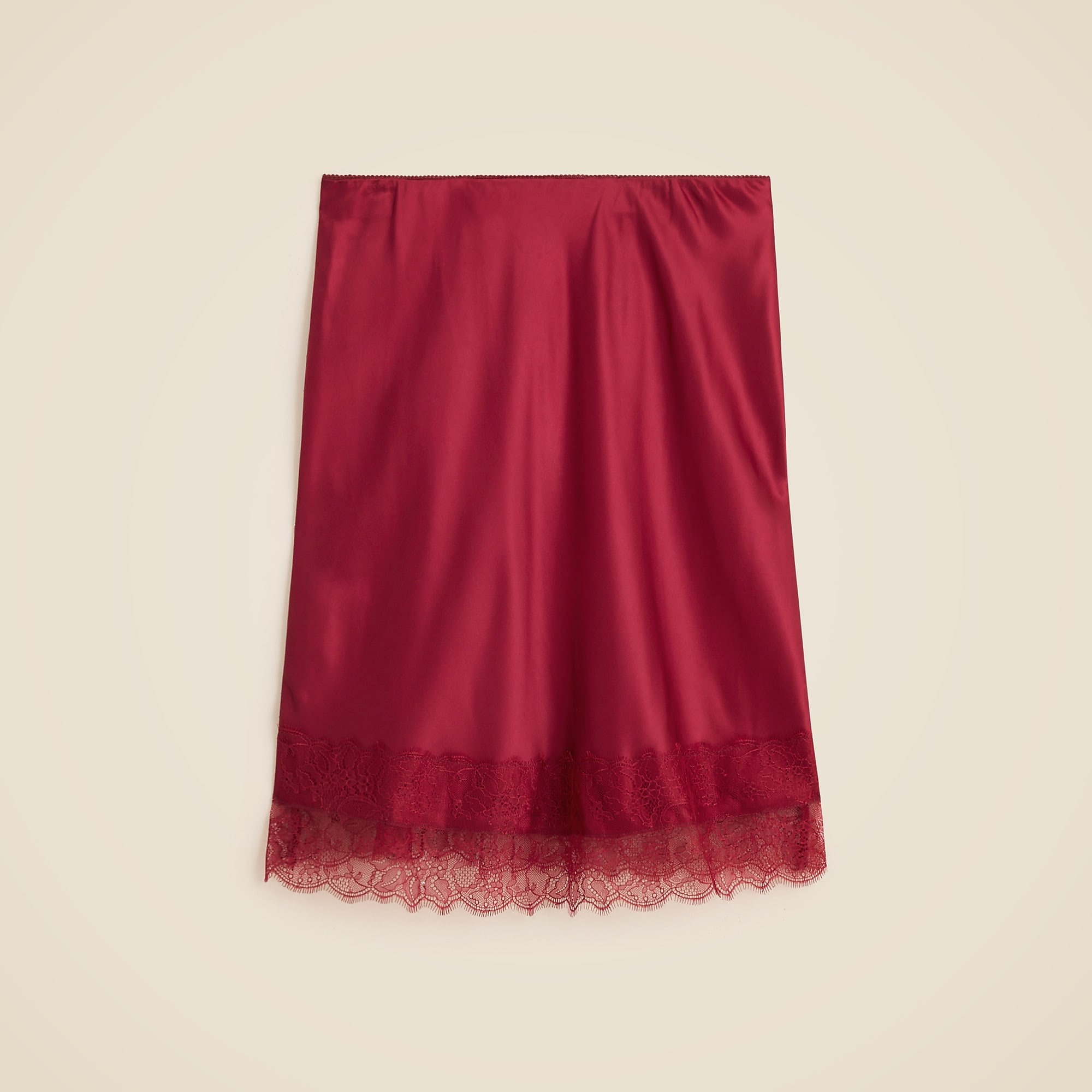 J.Crew, Gwen Lace-Trim Slip Skirt in Luster Charmeuse