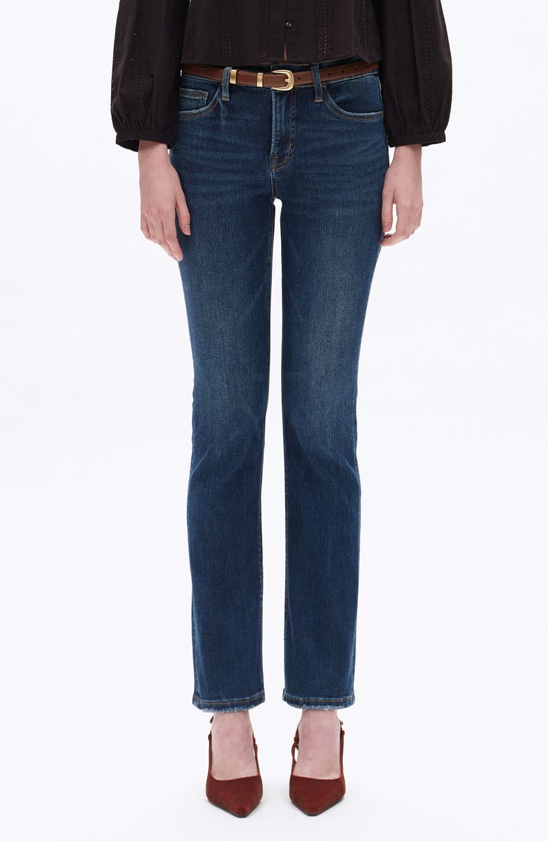 Mid Rise Slim Straight Leg Jeans