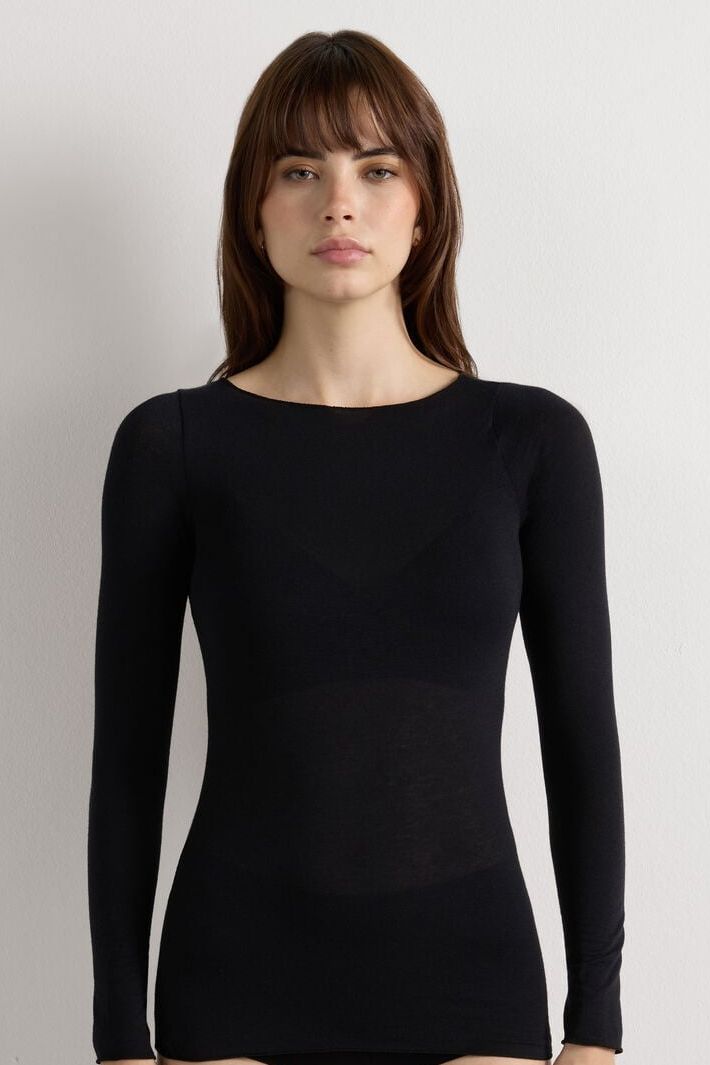 Boat Neck Modal Cashmere Ultralight Top