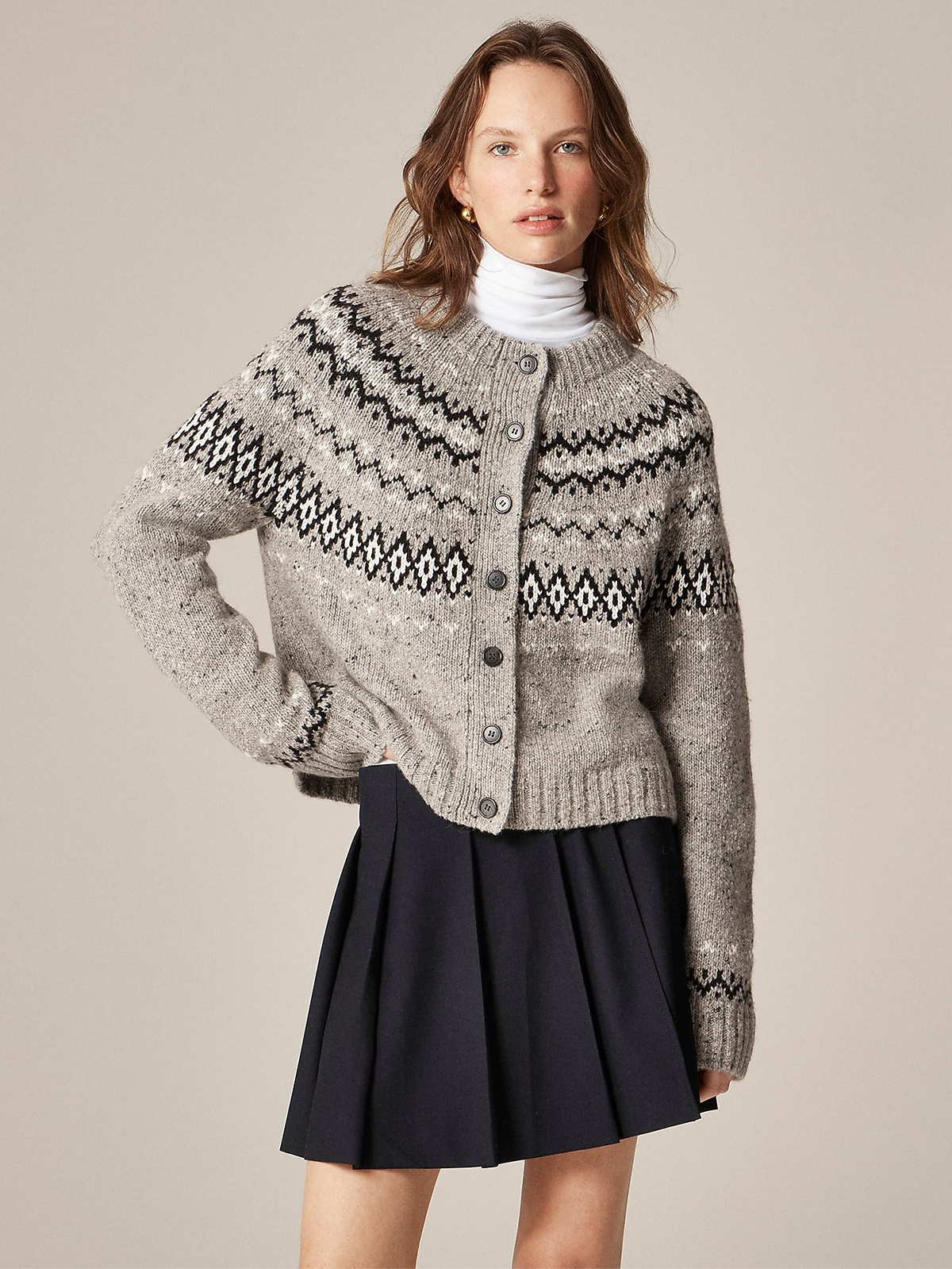 Fair Isle Cardigan in Wool Blend