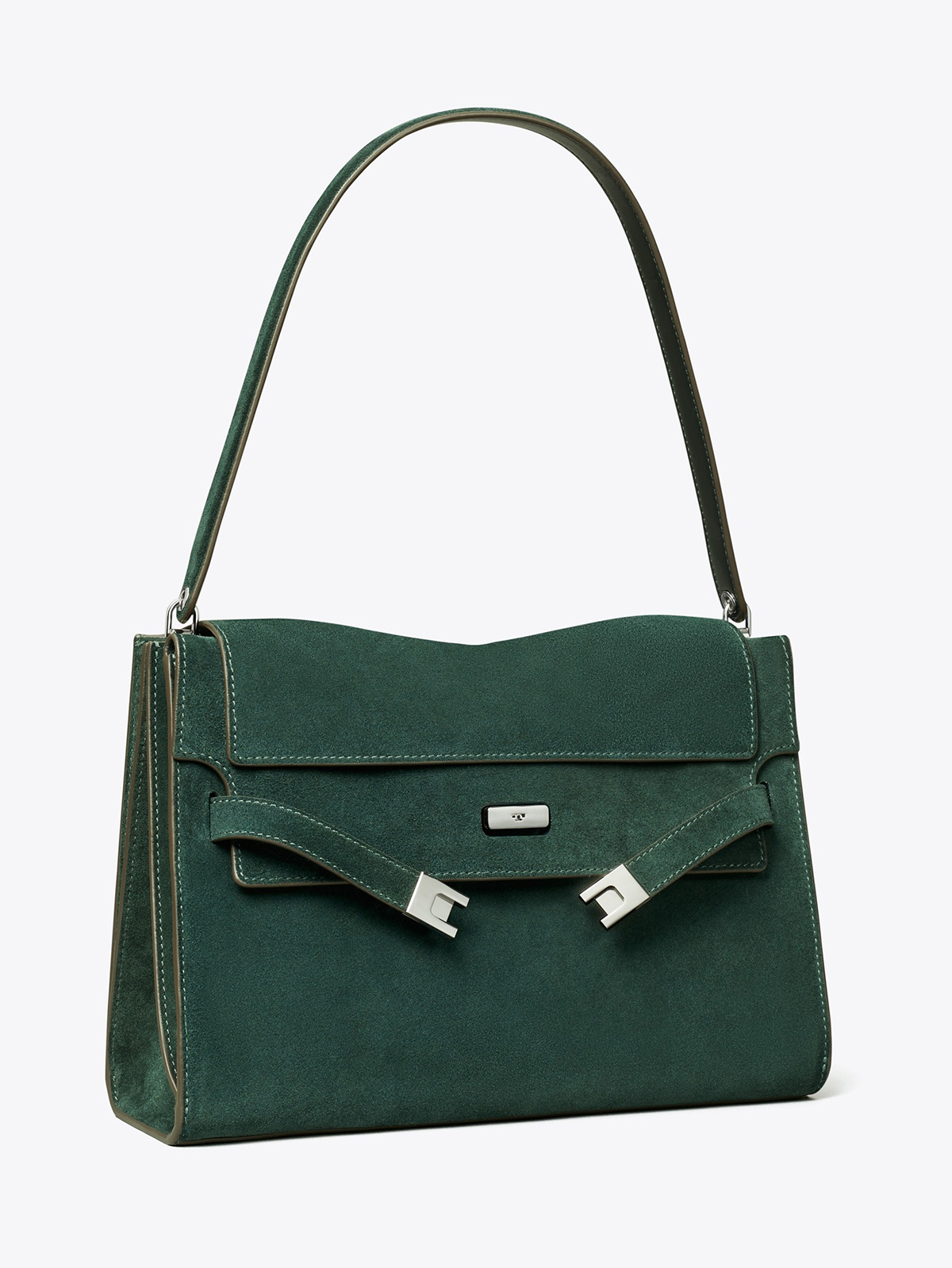 Large Lee Radziwill Suede Shoulder Bag in Brown, Size Os