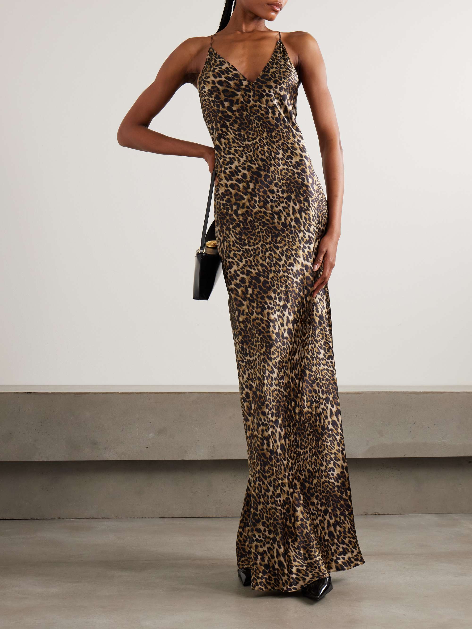 Ira Leopard-Print Silk-Charmeuse Gown