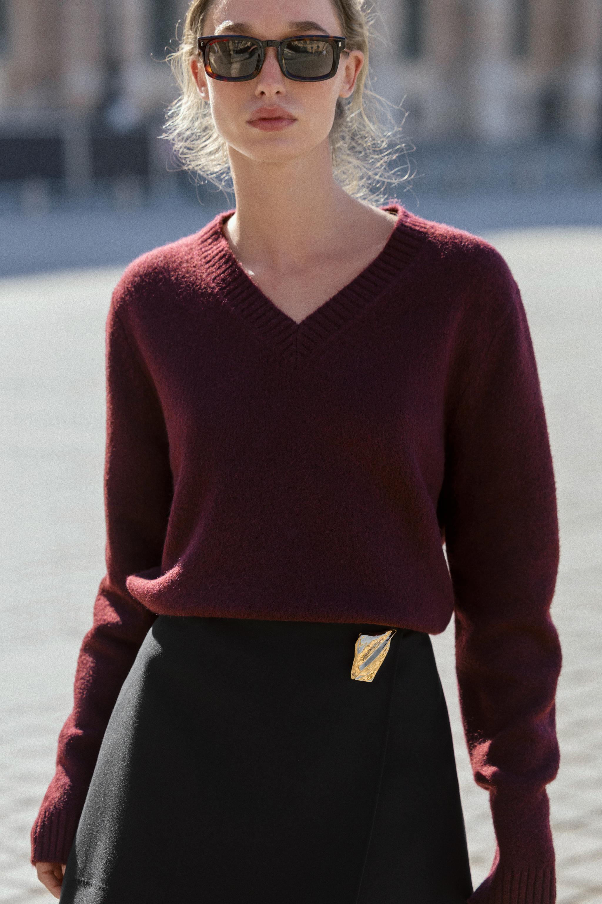 V-Neck Knit Sweater