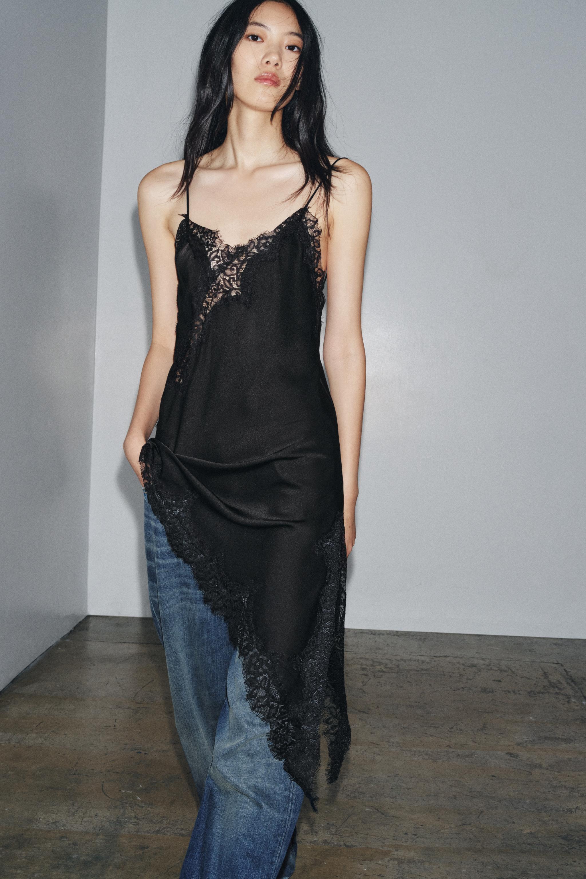 Zw Collection Asymmetric Lace Dress