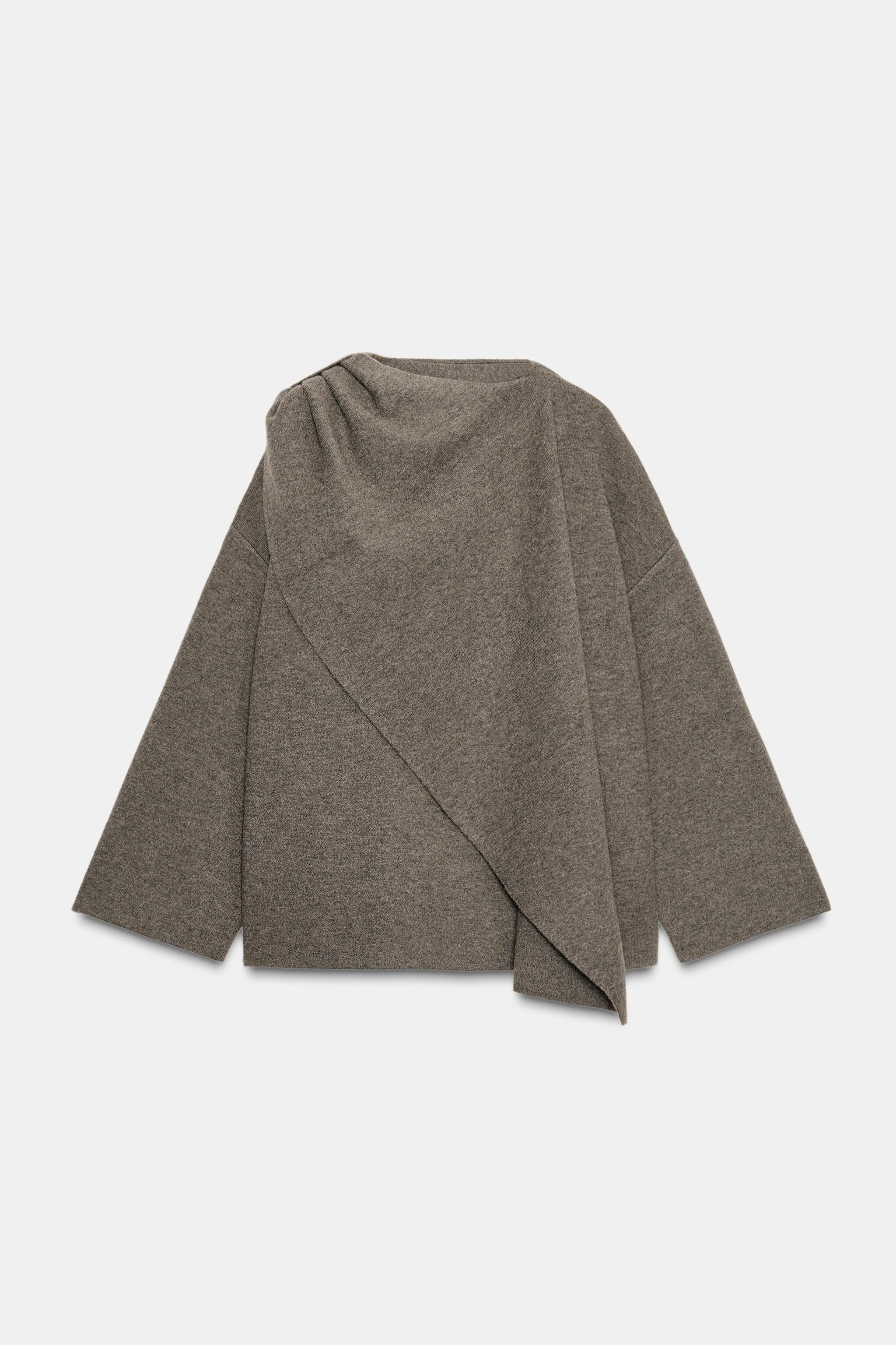 Shawl Collar Knit Cape