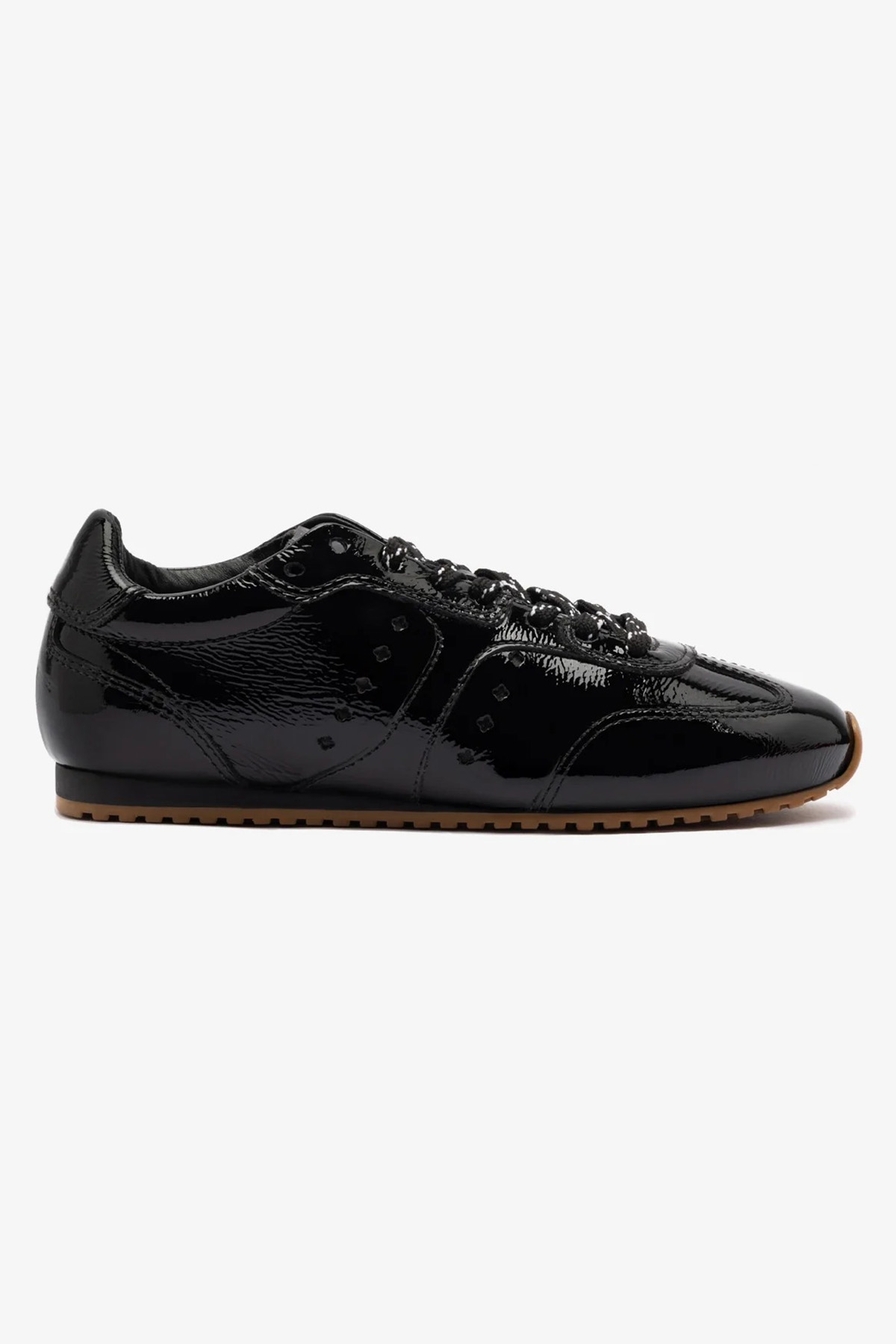 Larroud&amp;eacute; Stella Sneaker in Black Patent Leather