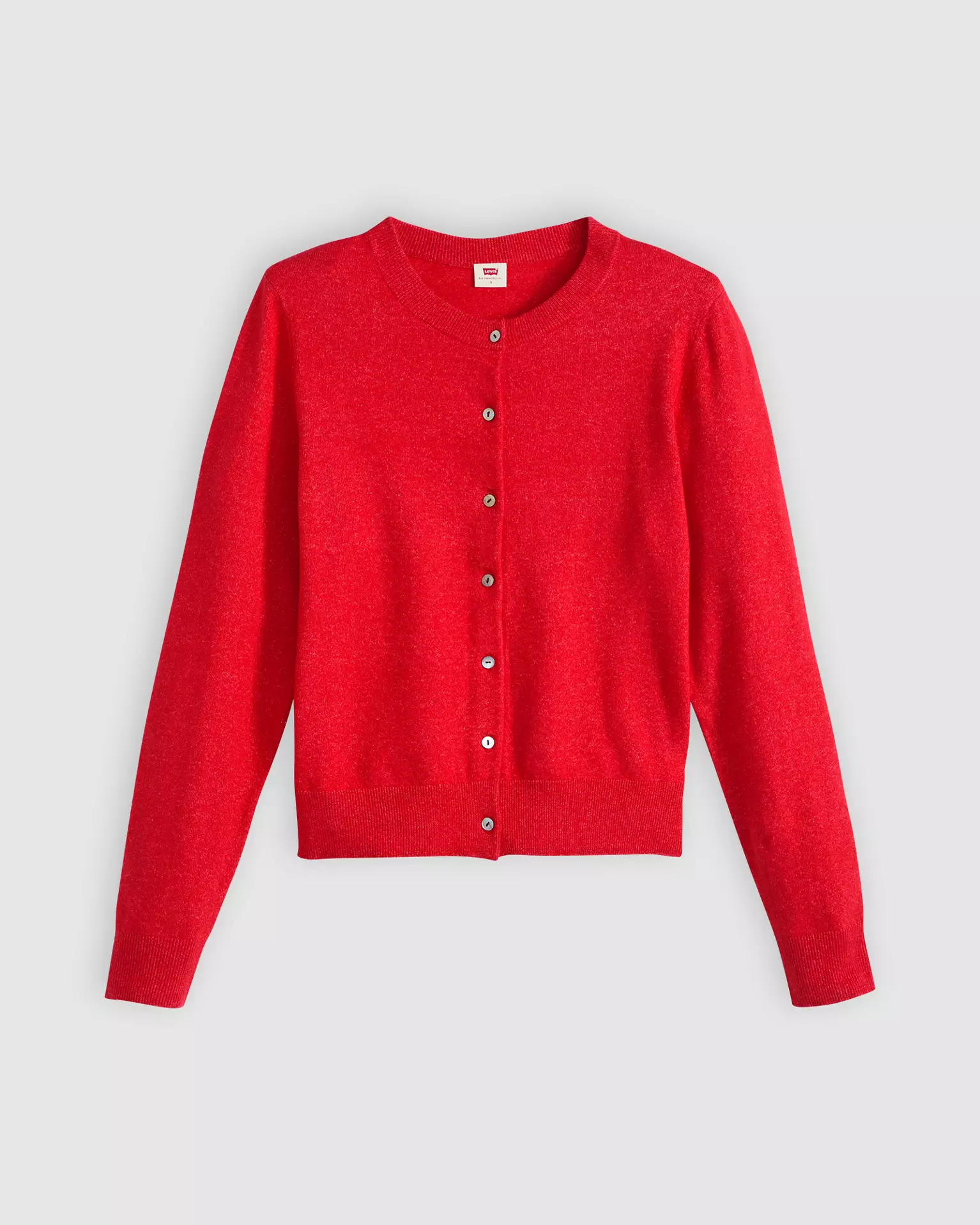 Levi's, Supersoft Crewneck Cardigan in True Red