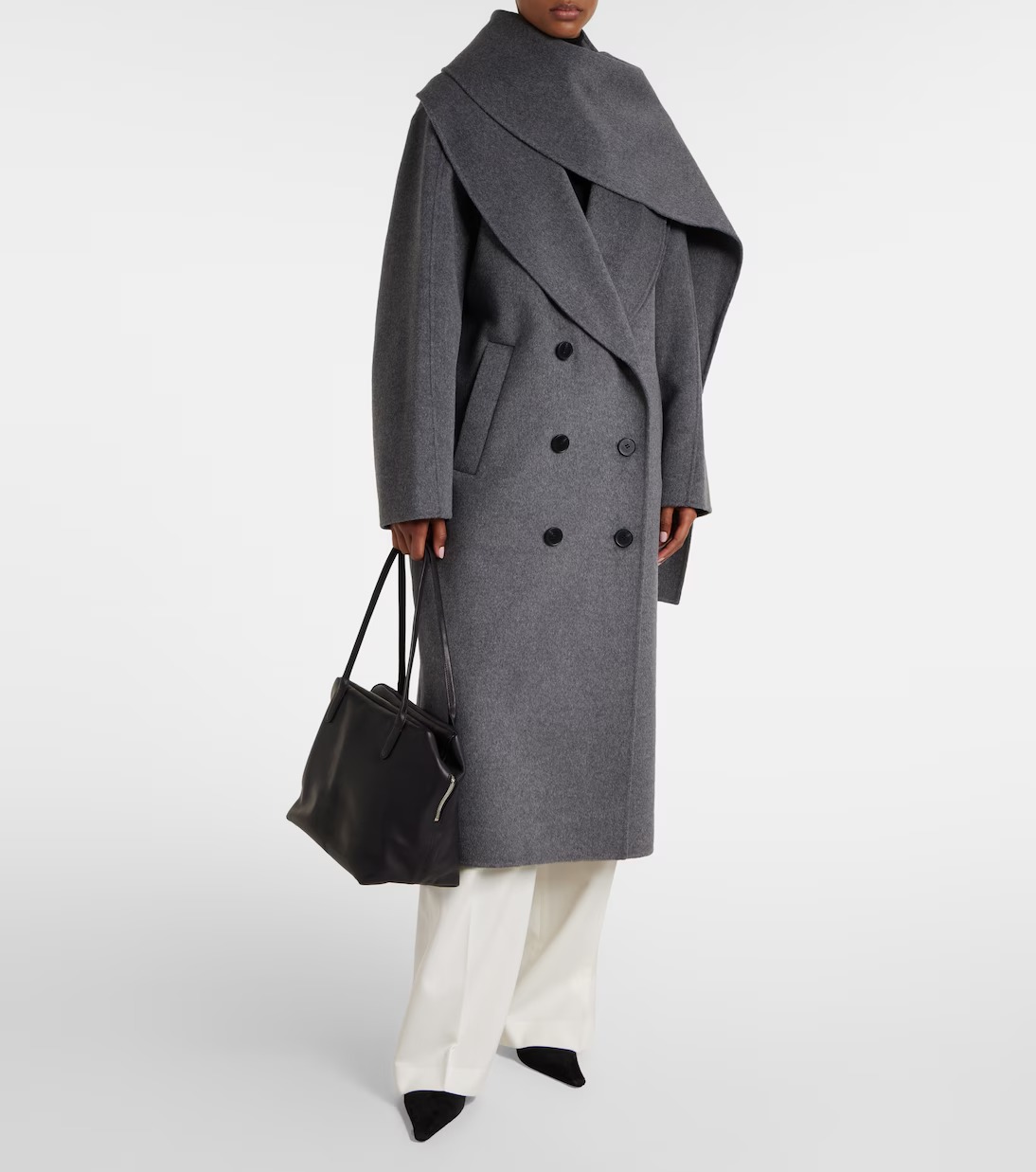 R&amp;oacute;he, Scarf-Detail Wool and Cashmere Coat