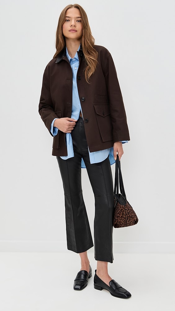 Rag &amp;amp; Bone Irina Leather Kick Flare Pants