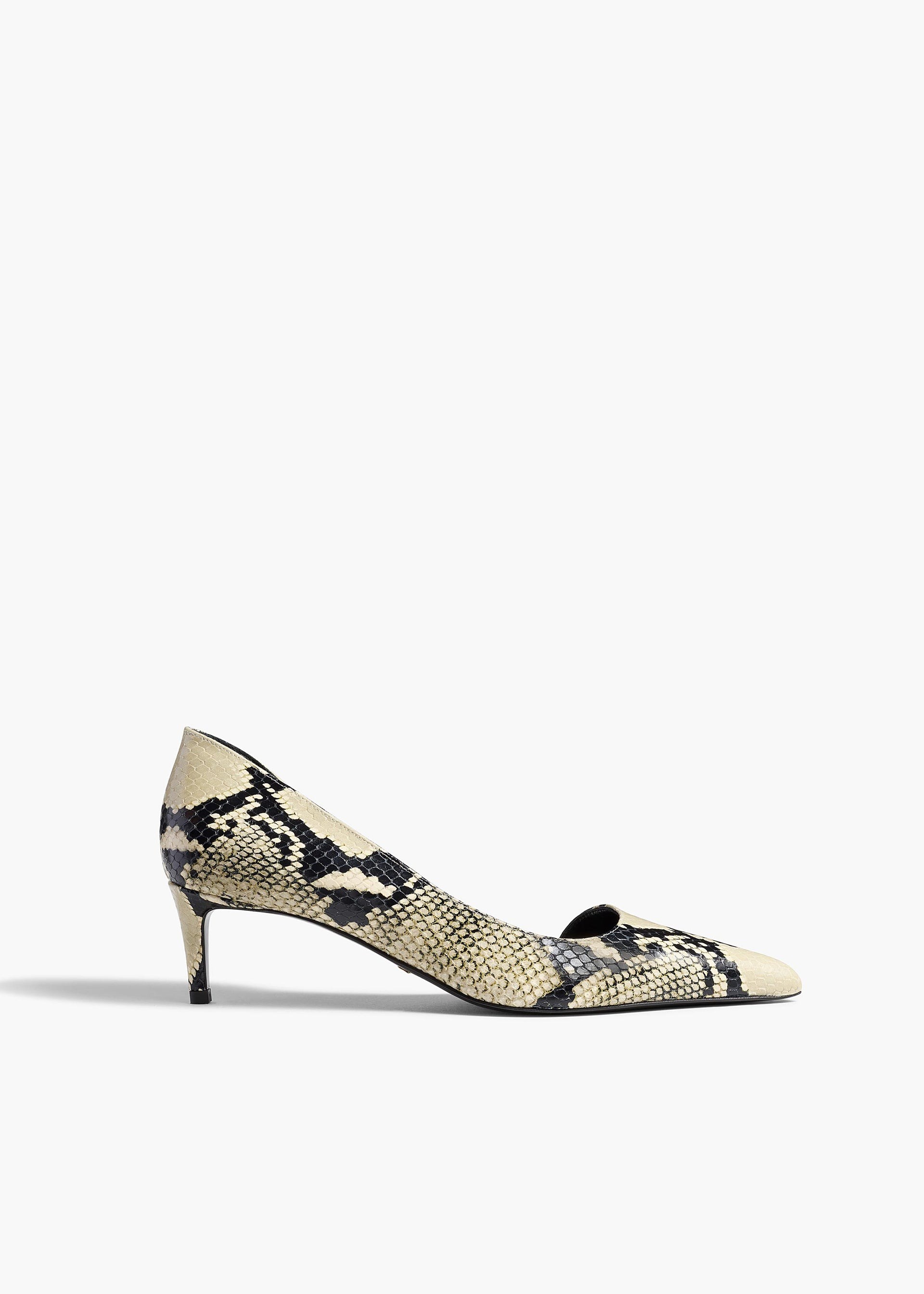 Khaite, Jett D'orsay Low Pump in Natural Python-Embossed Leather