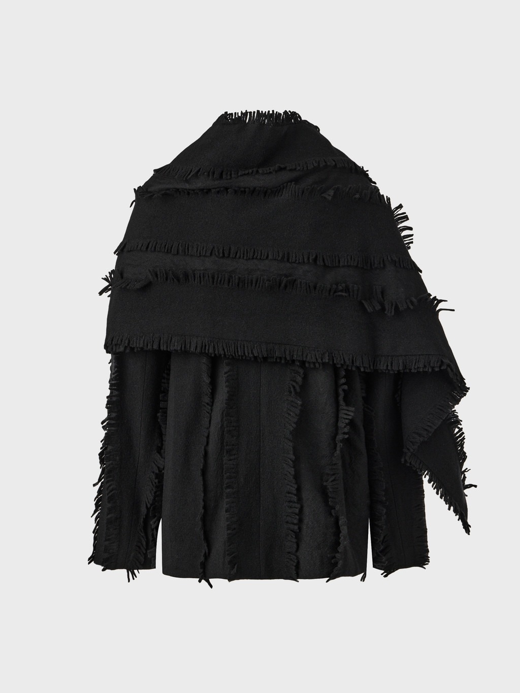 EENK Textured Jacket With Scart Detail in Black