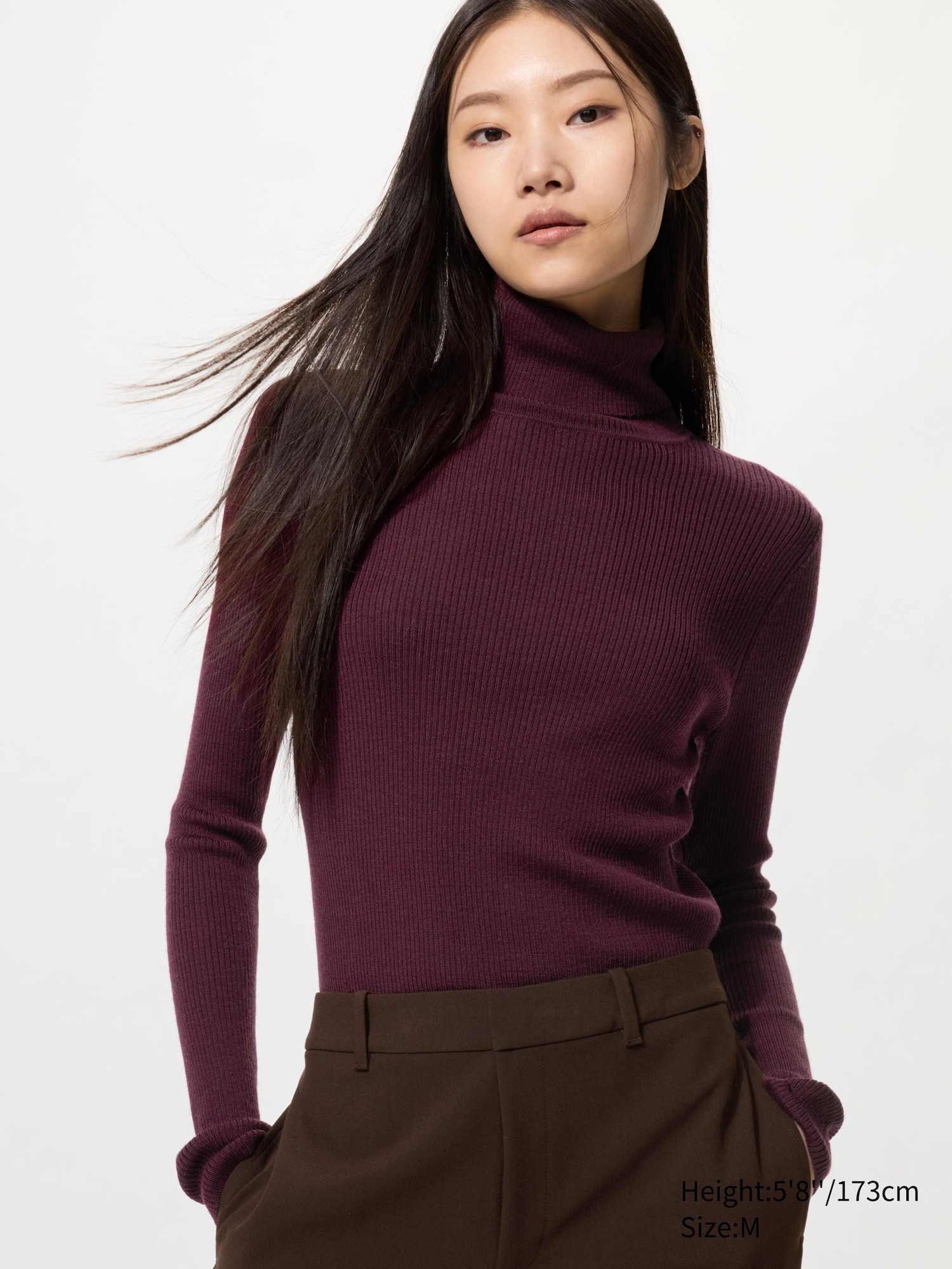 100% Merino Ribbed Turtleneck Jumper