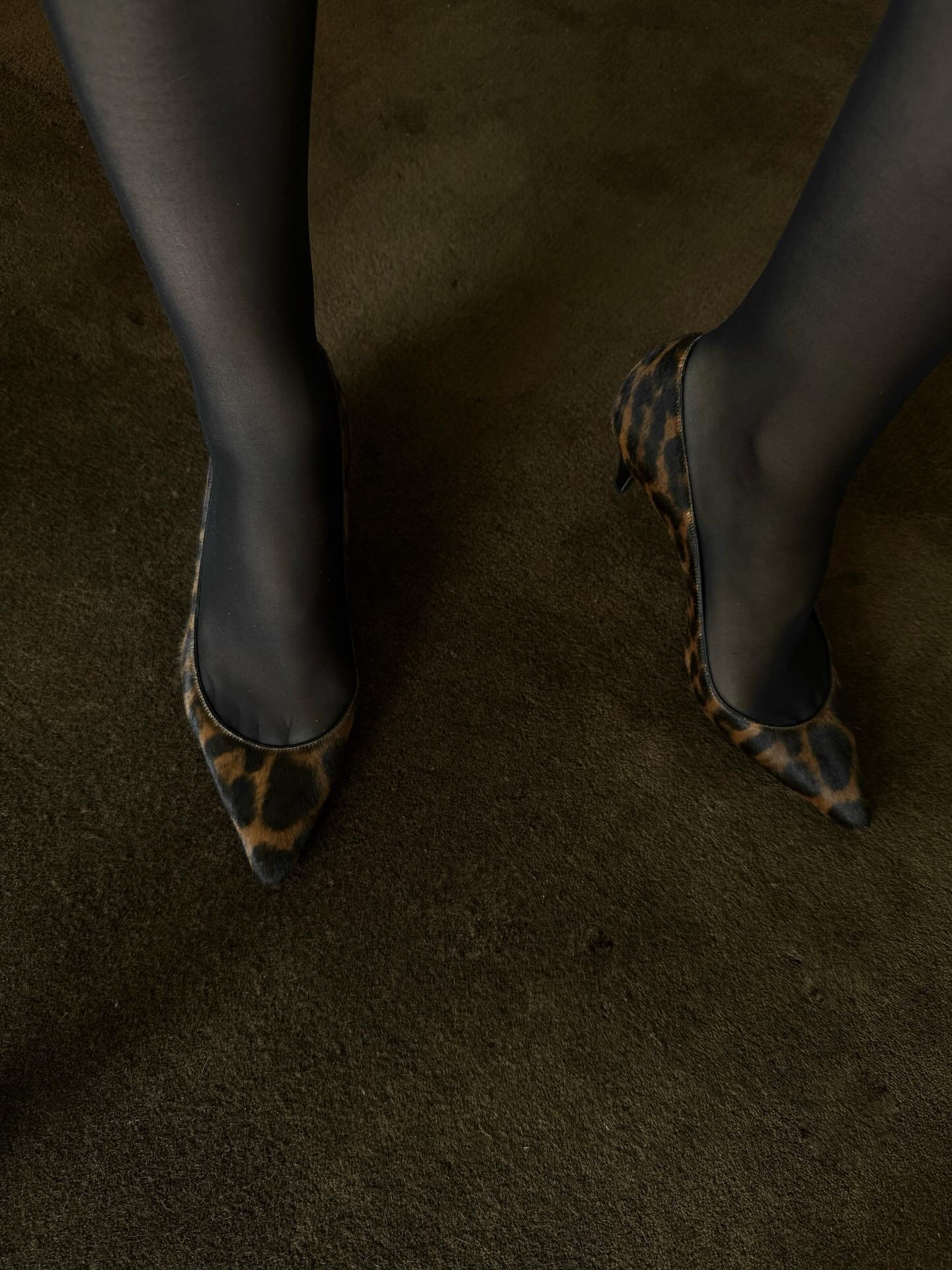 A pair of leopard-print heels.