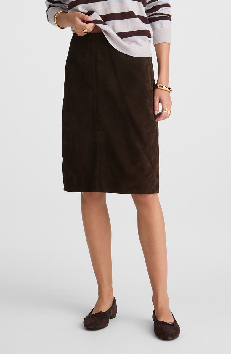 Suede Column Skirt