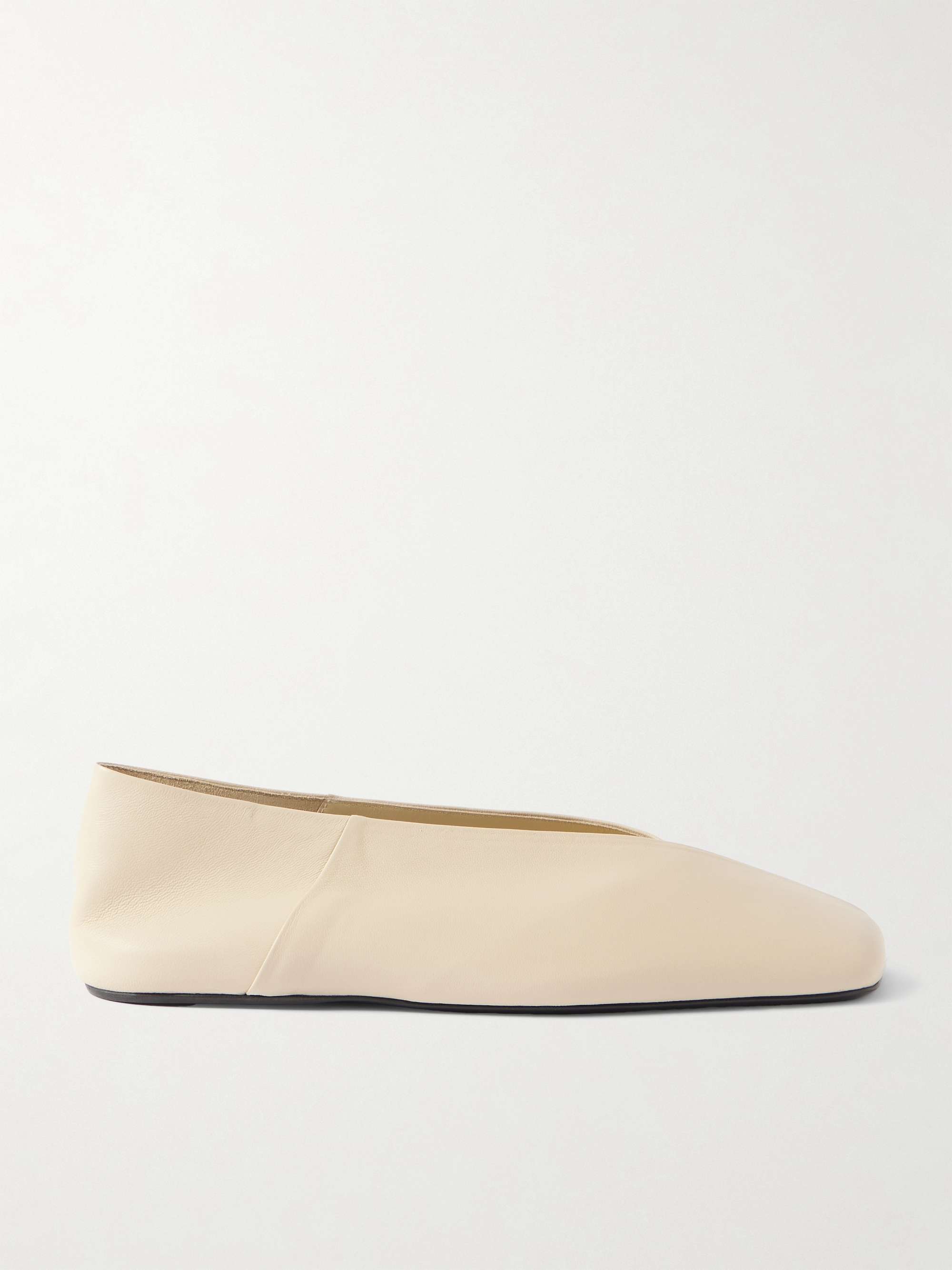 Asymmetric Leather Ballet Flats