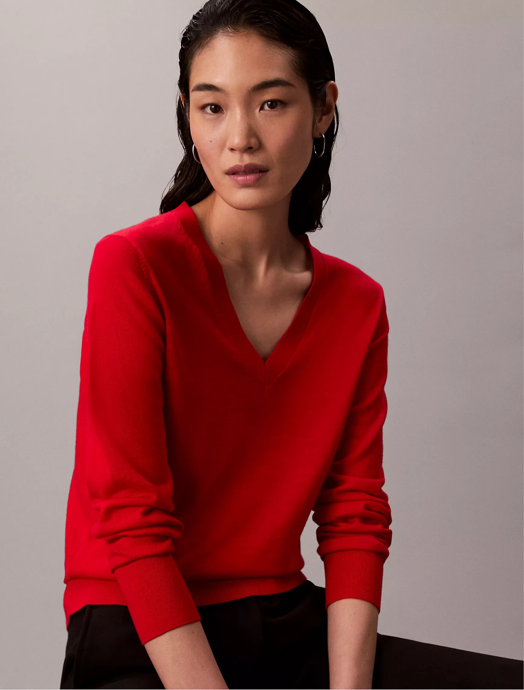 Merino Wool V-Neck Sweater 