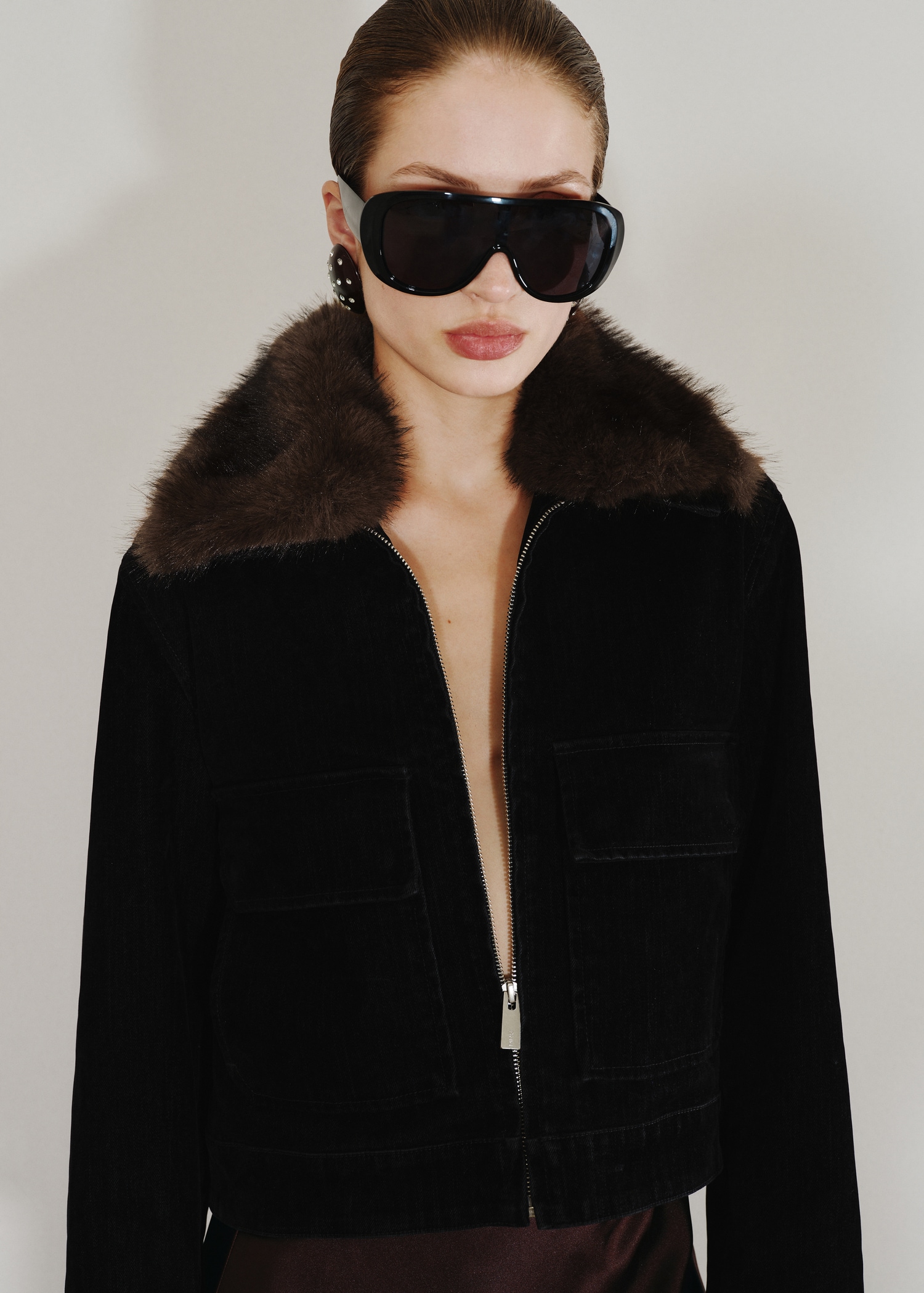 Velvet Jacket With Fur Collar - Women | Mango Usa