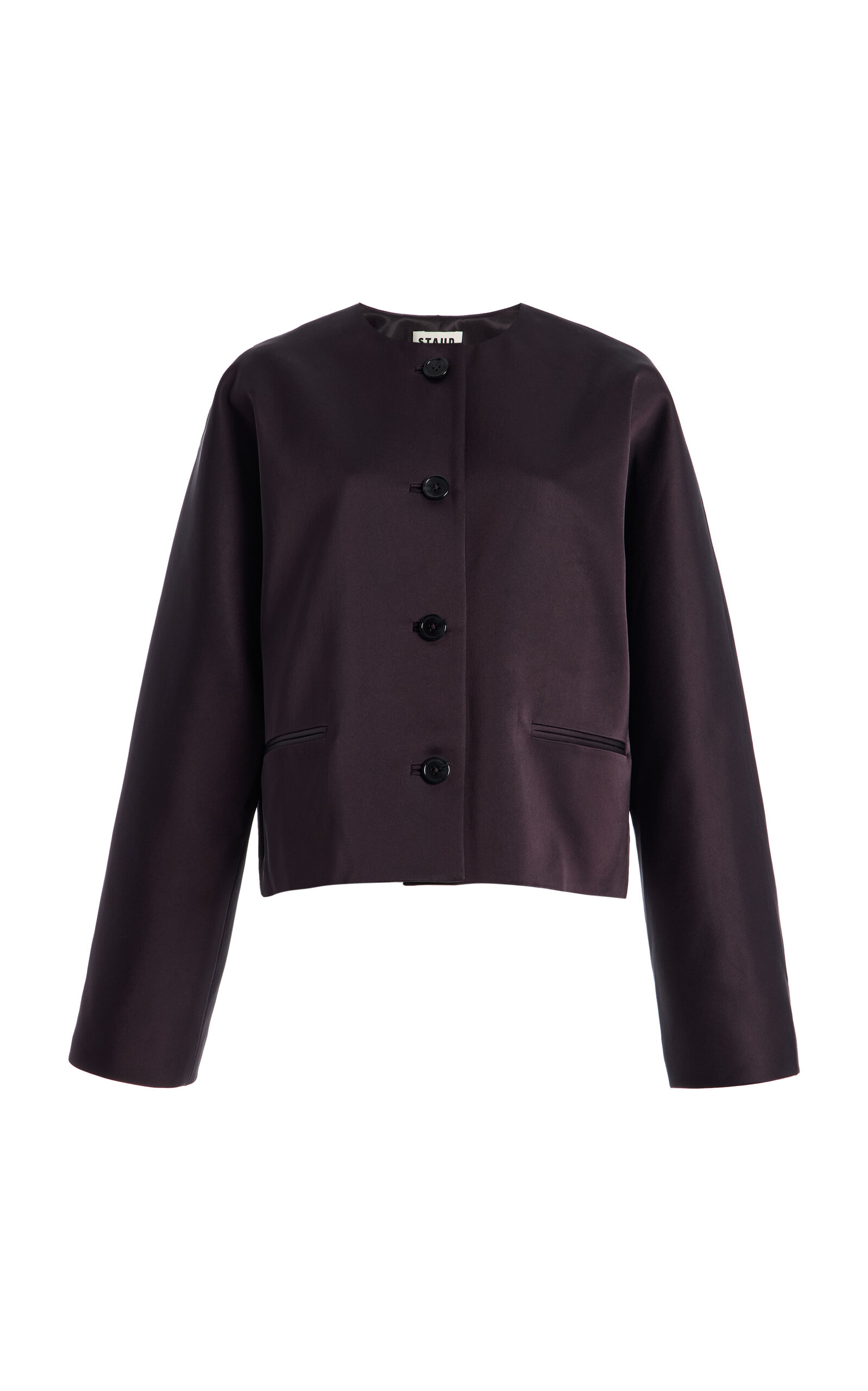 Liz Cropped Satin Coat