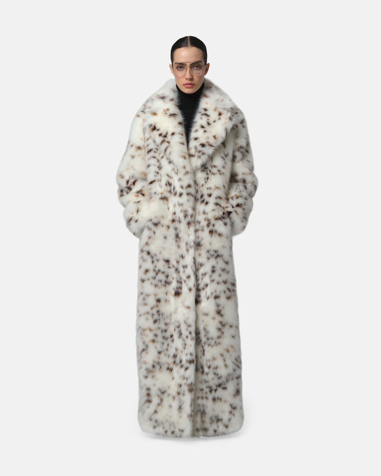 Gabrielle Snow Leopard Maxi Coat