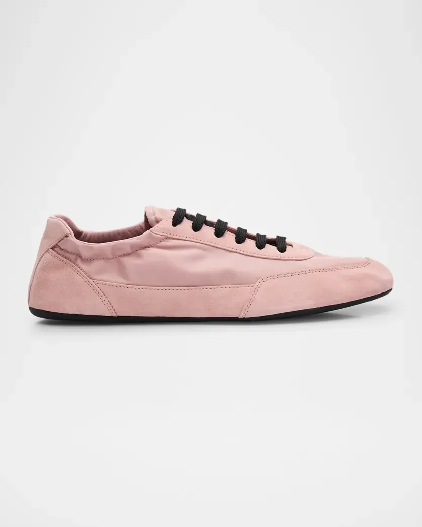 Prada, Collapse Low-Top Suede Sneakers