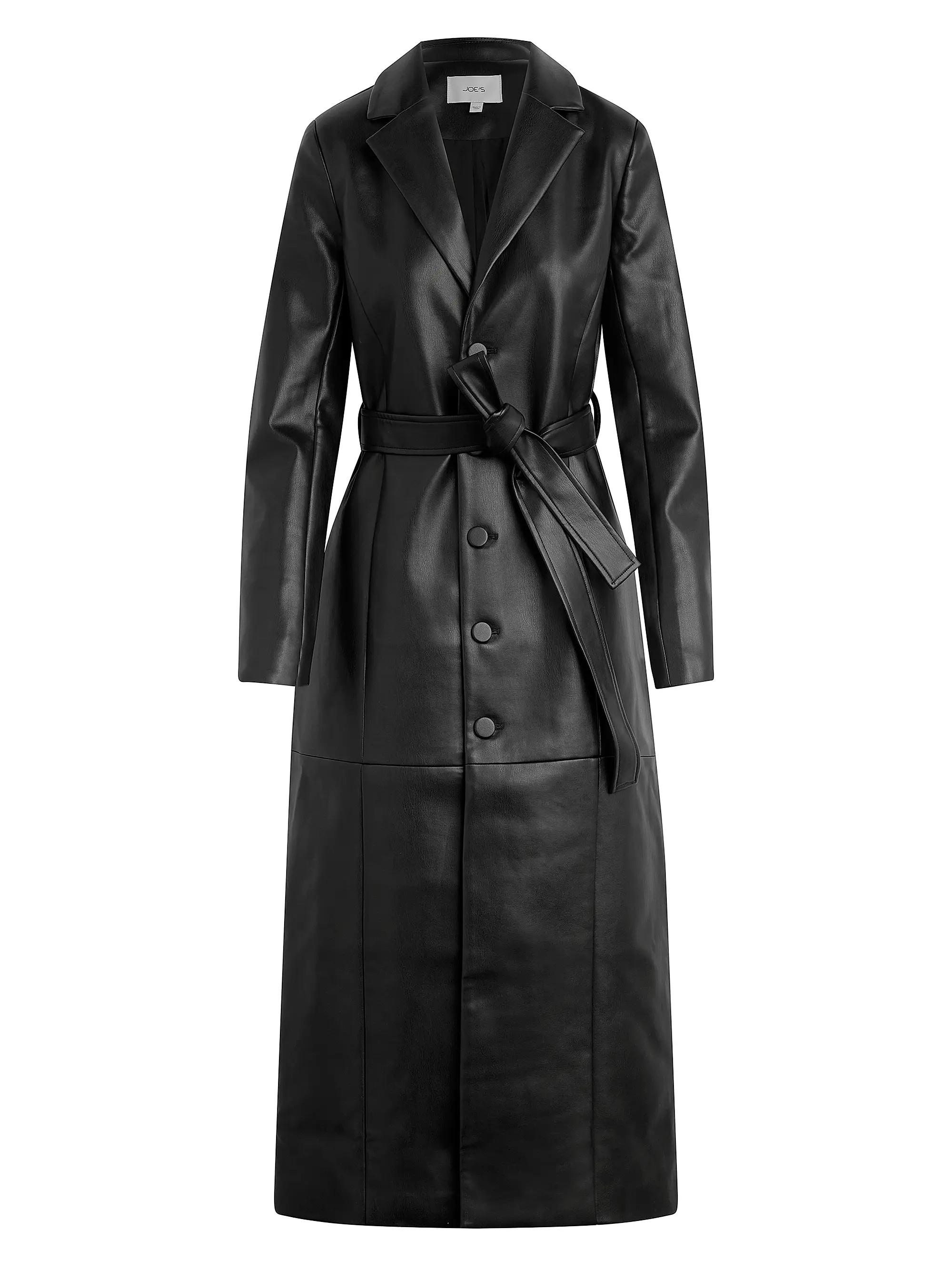 The Faux Leather Long Coat