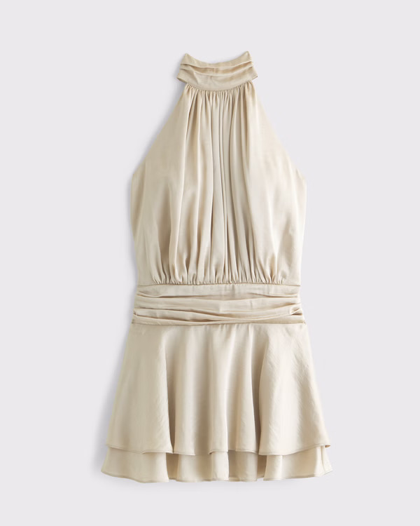 Halter Shine Open-Back Skort