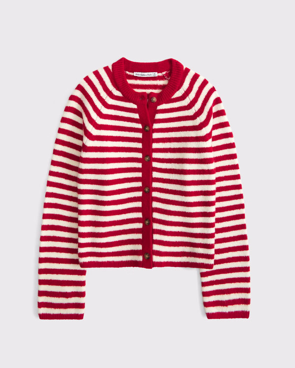 Striped Crew Cardigan