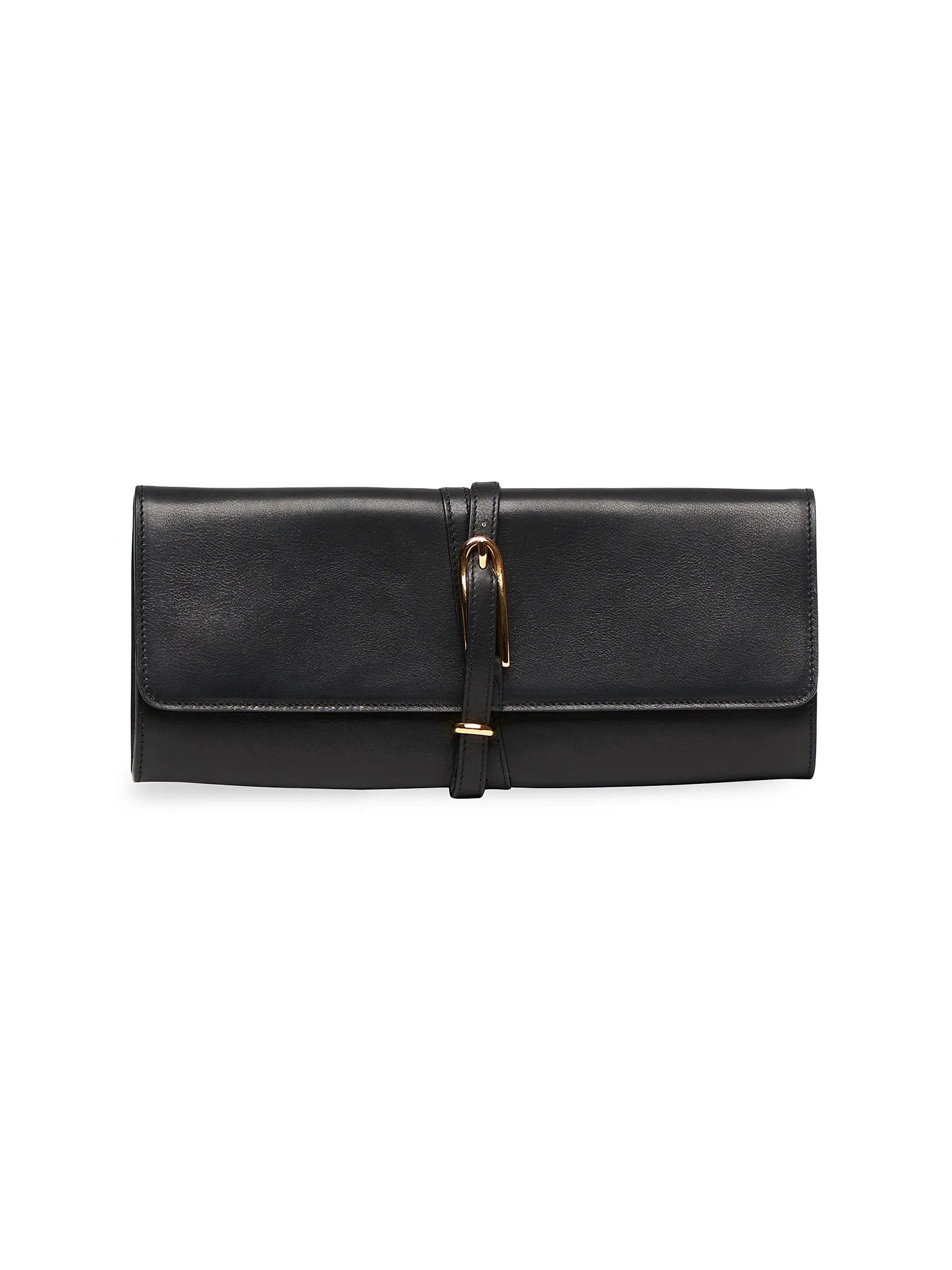 Belted Leather Clutch