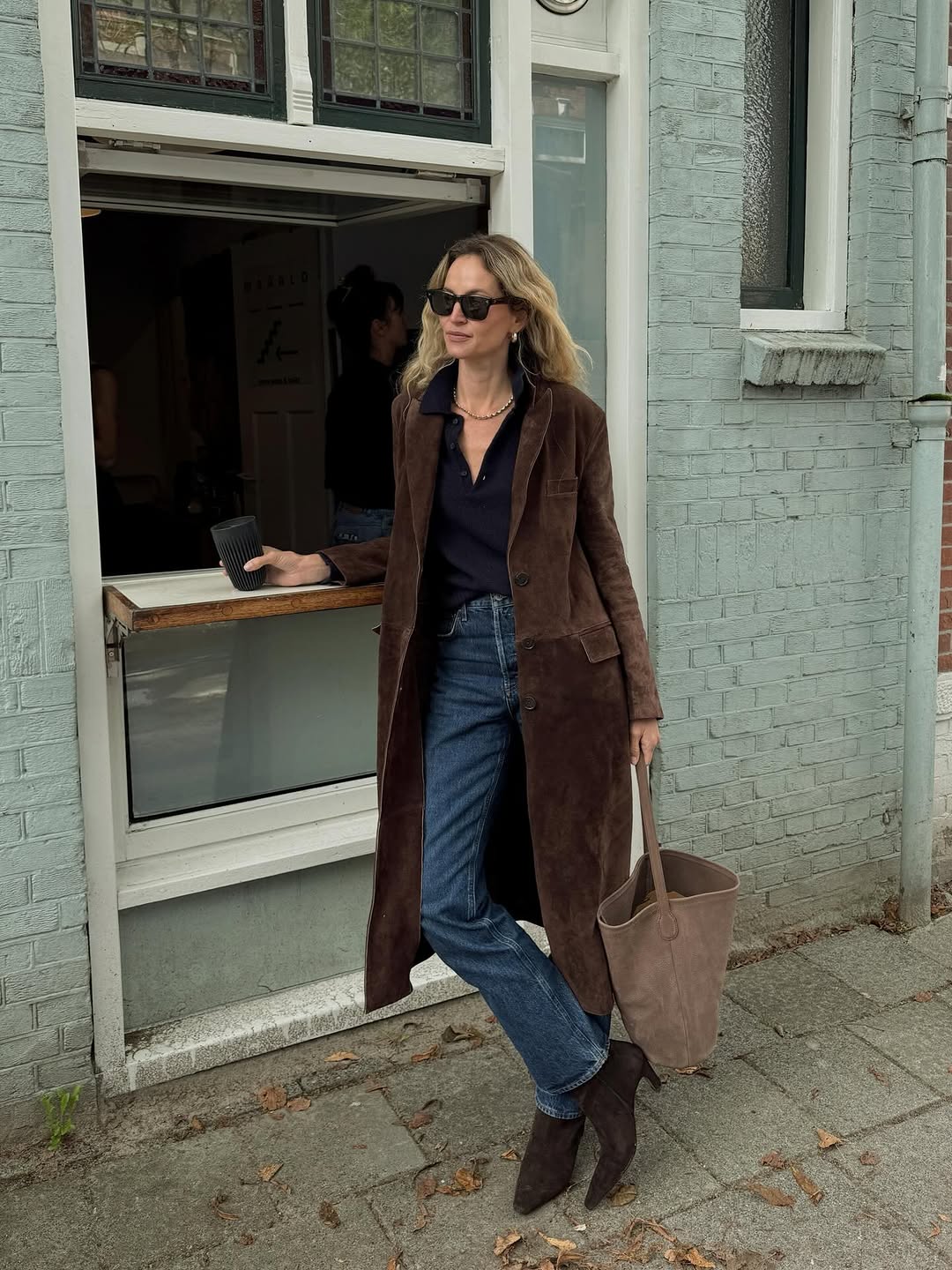 woman wearing cigarette jeans trend 2025