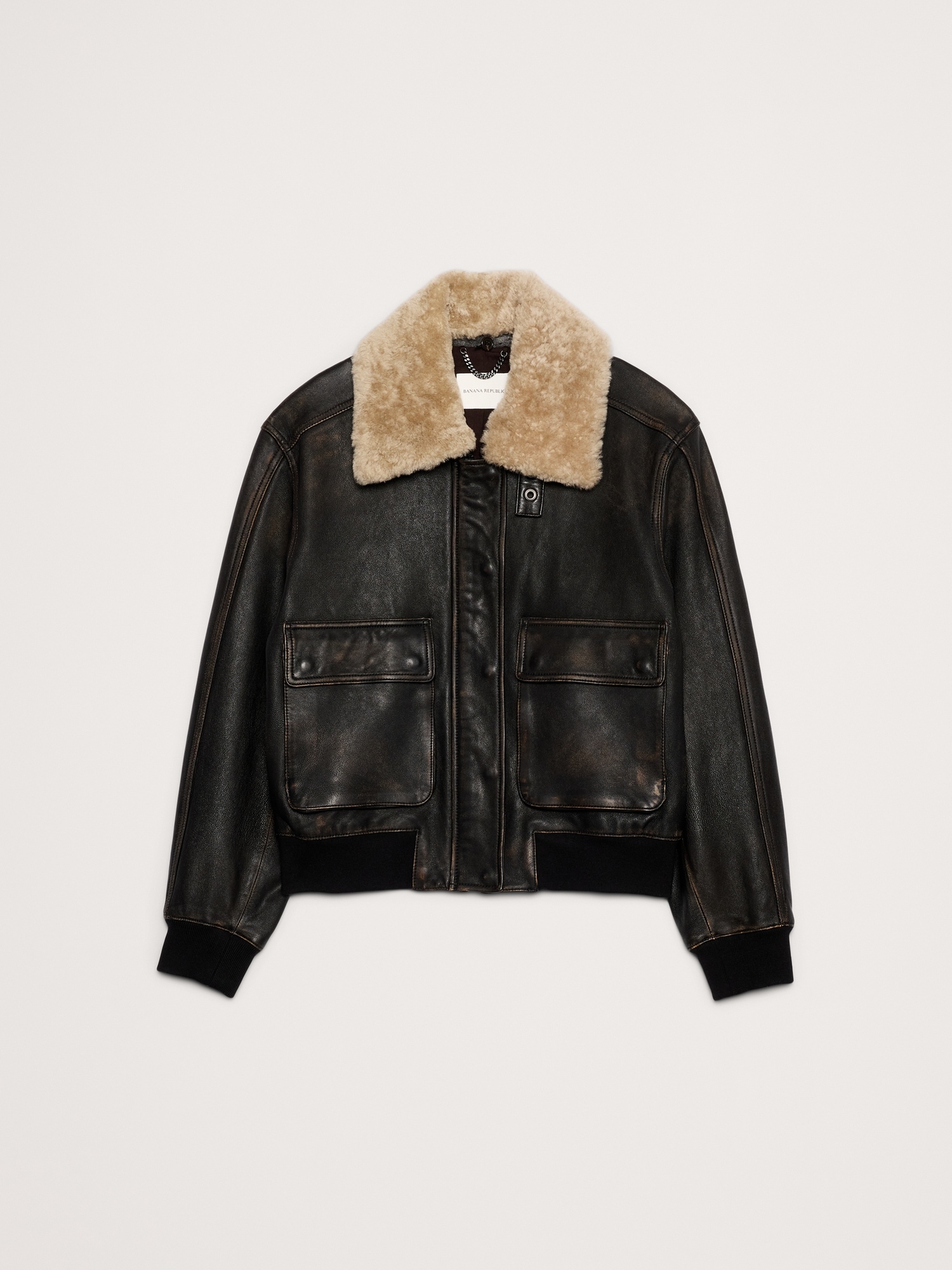 Distressed Leather Flight Jacket