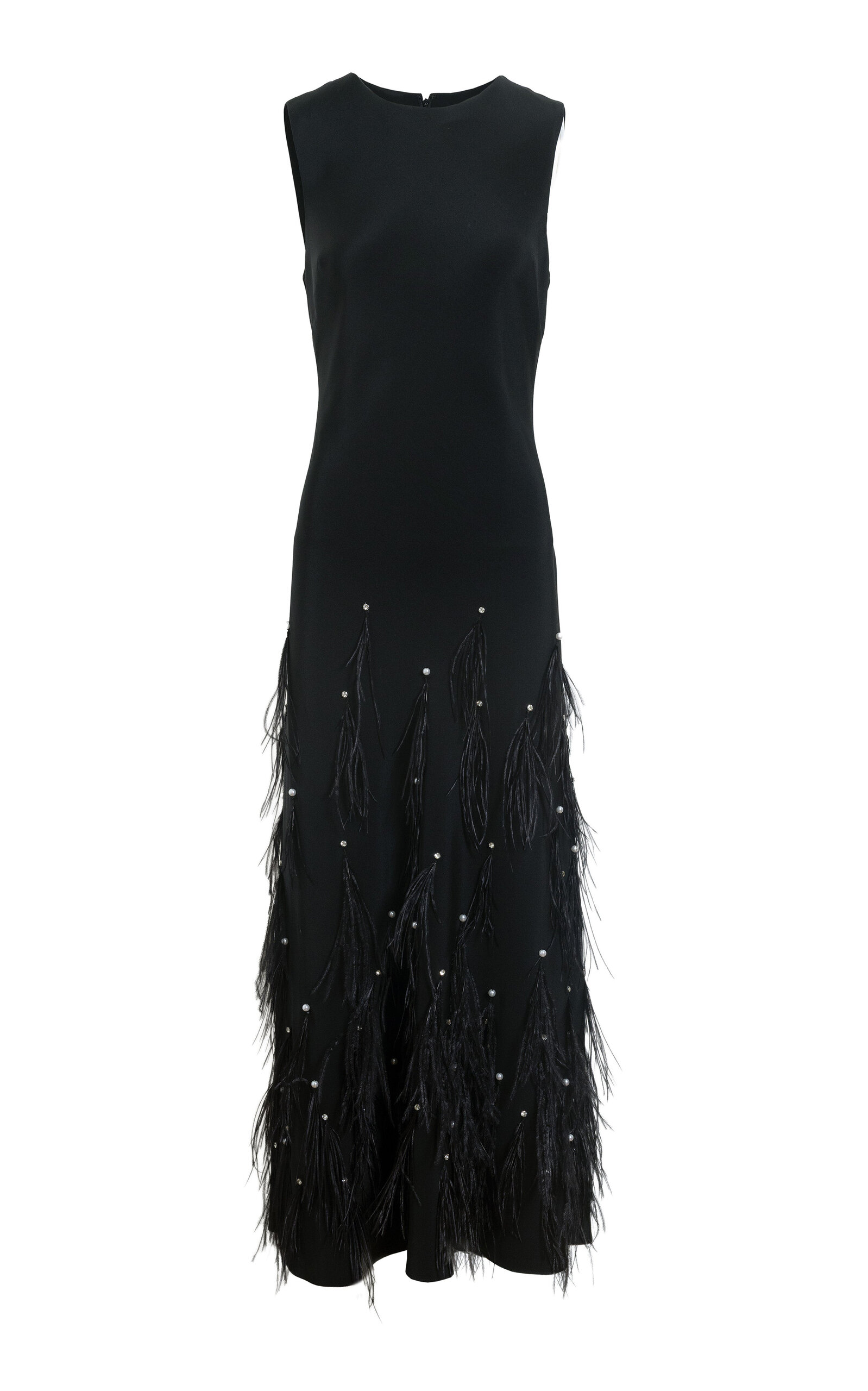 Laney Feather Silk Midi Dress