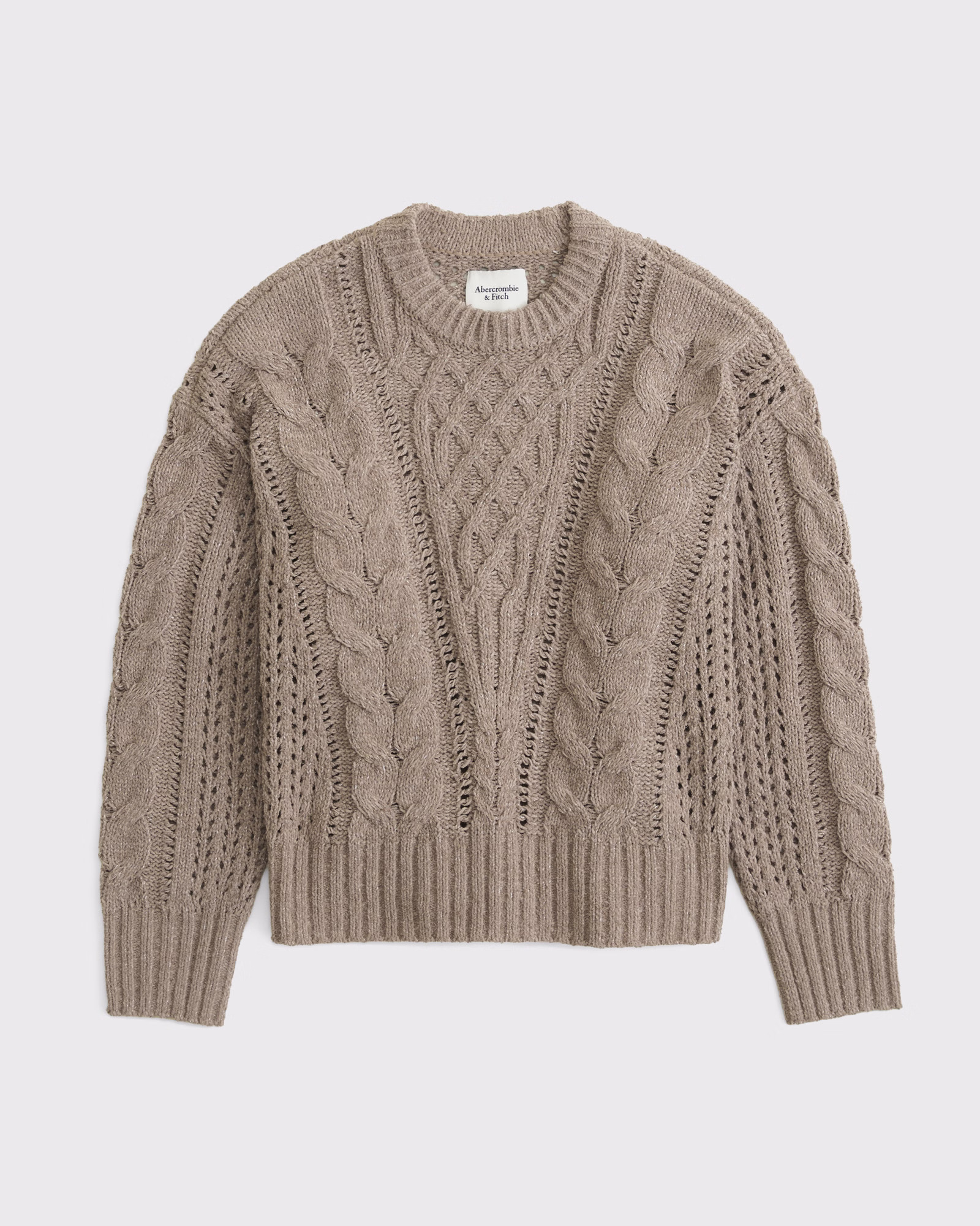 Textural Stitch Cable Crew Sweater