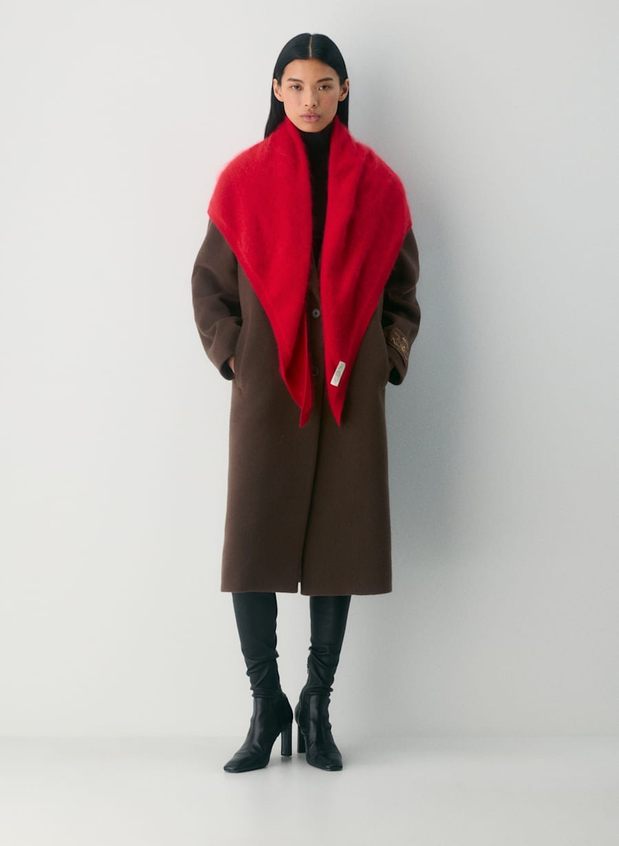 Brushed Cashmere Triangle Scarf